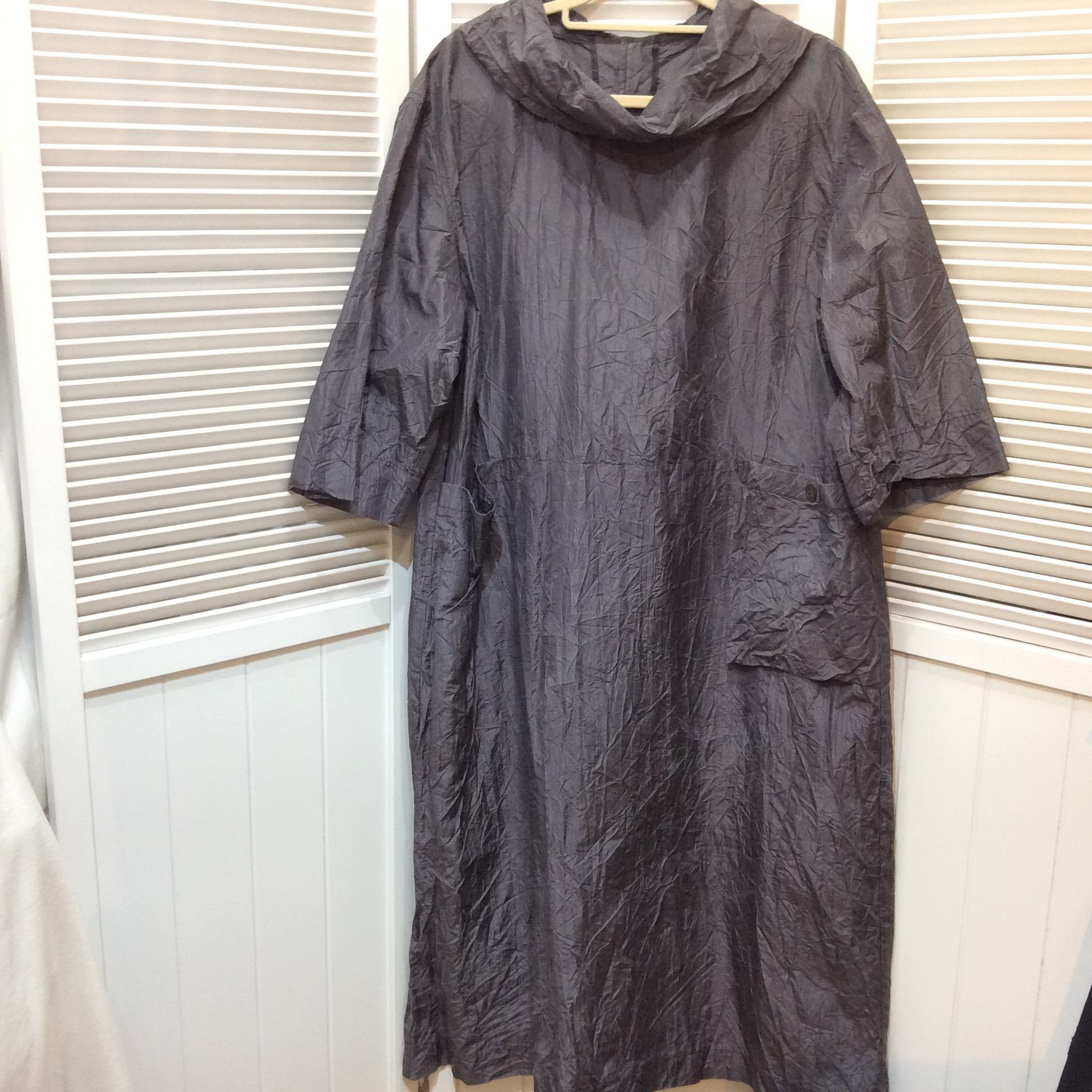 シルク ロングワンピース M〜L  グレー