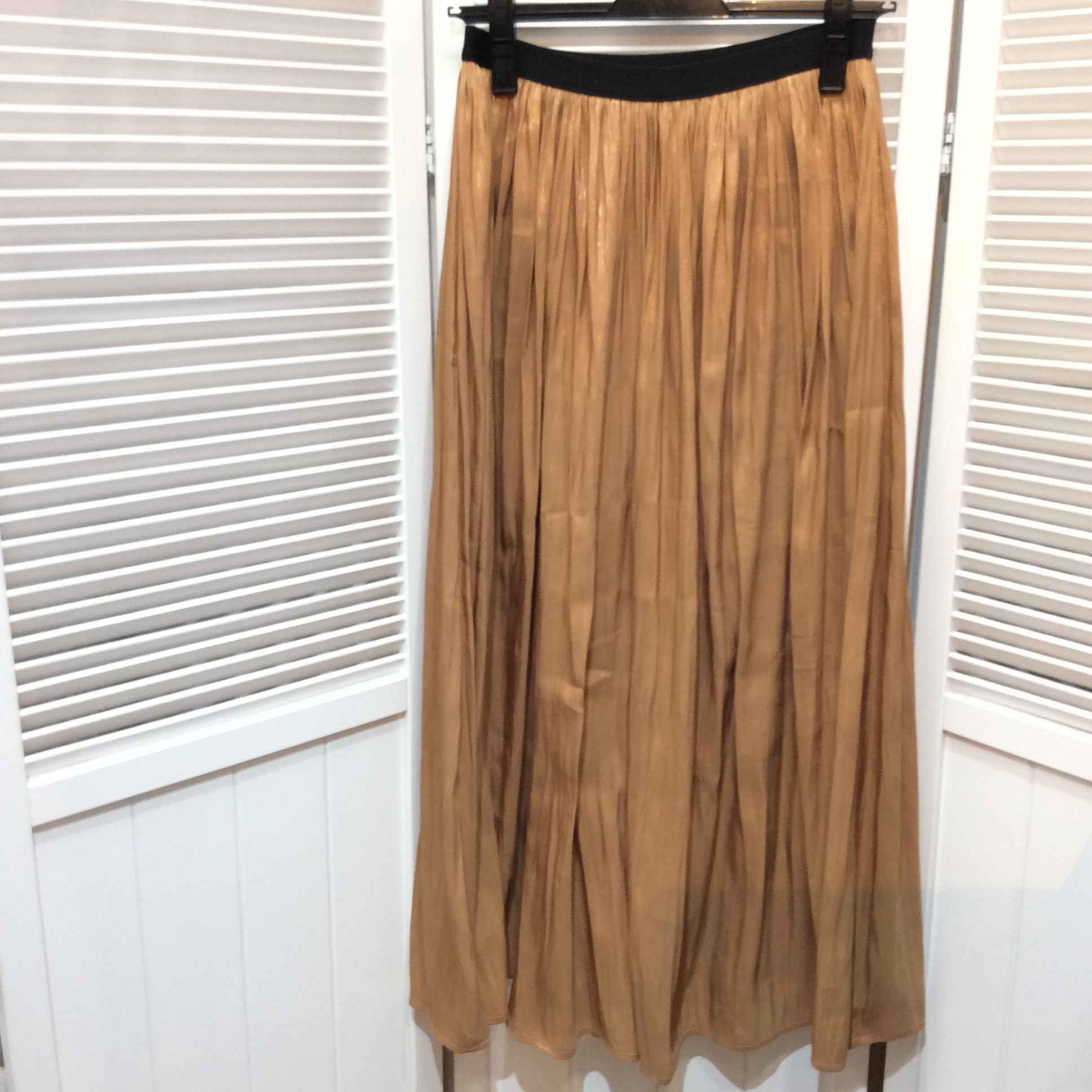 ロングスカート M  ブラウンラメ