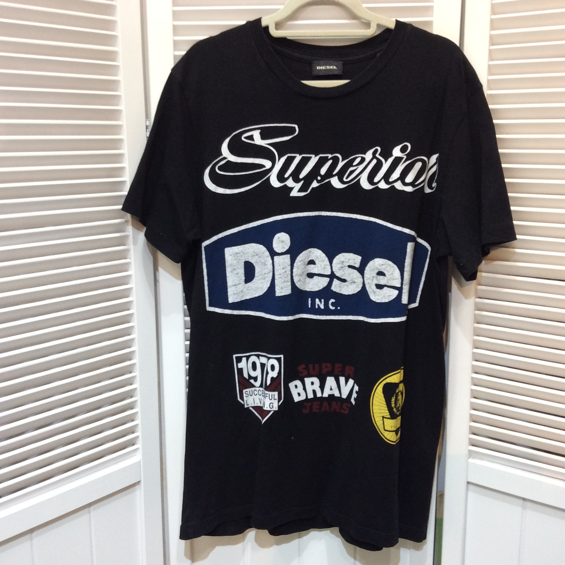 DIESEL Tシャツ  メンズ サイズXS  ブラックプリント柄