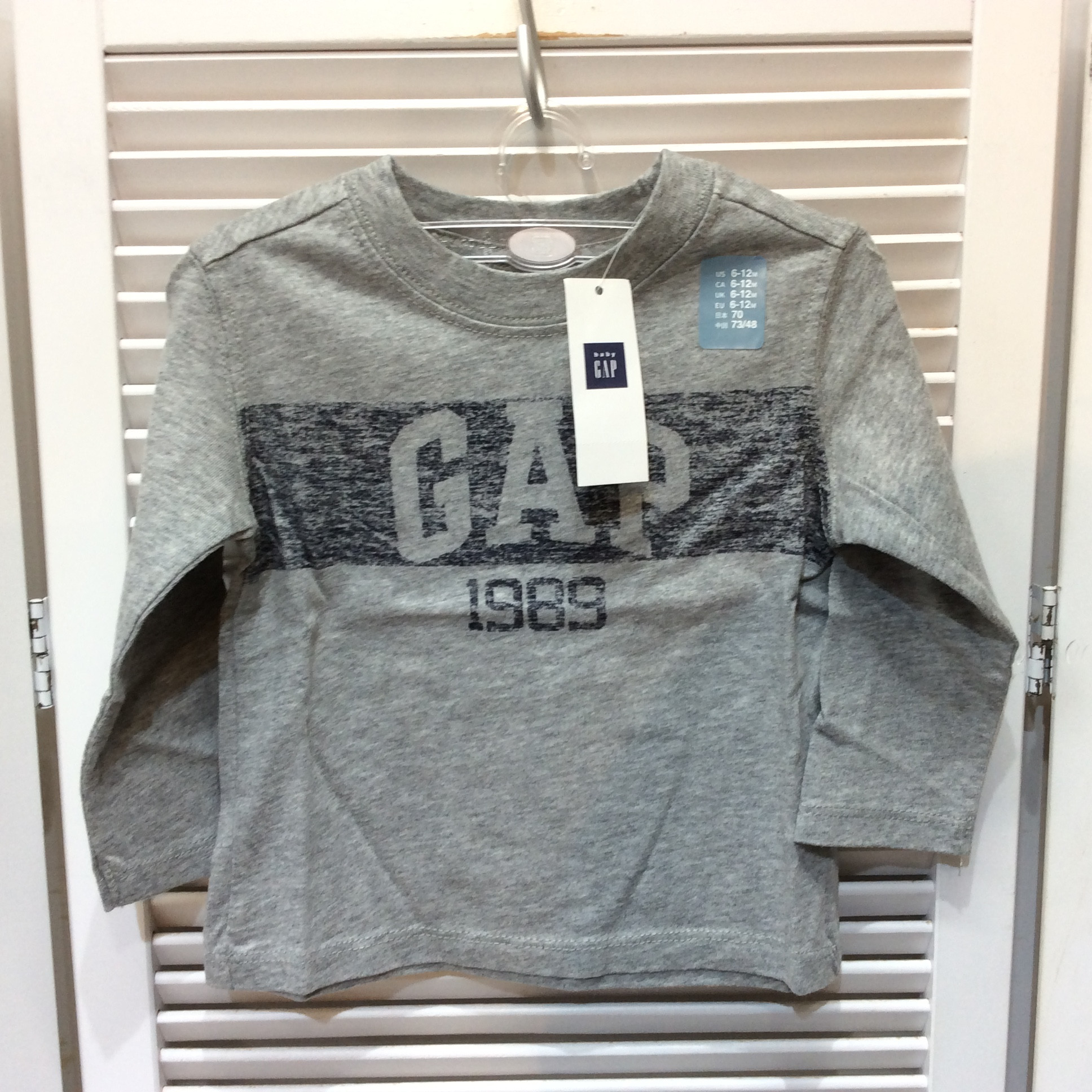 新品☆GAP baby ギャップベビー ロンT 70cm グレー 長袖Tシャツ