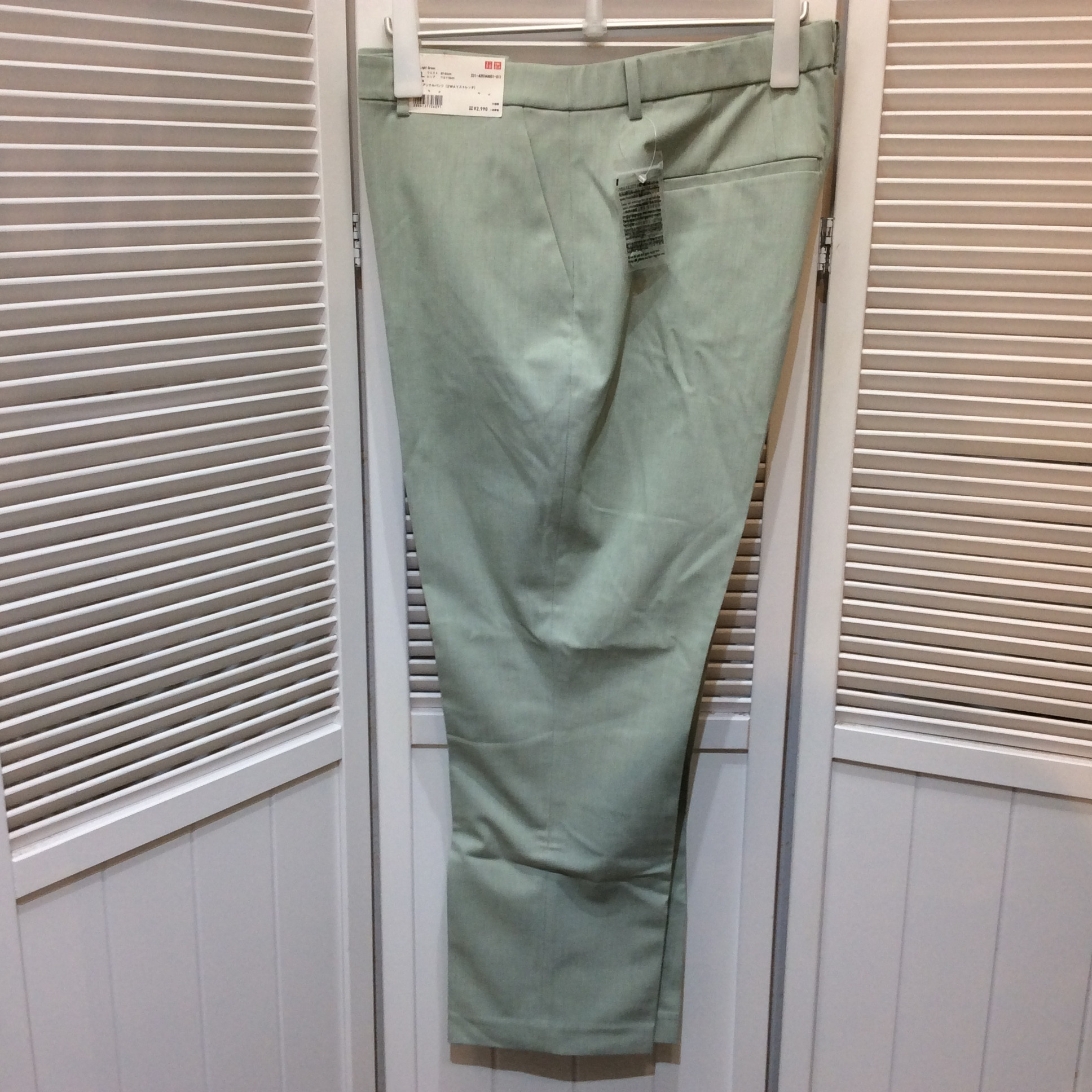 未使用☆UNIQLO ユニクロ レディース EZY アンクルパンツ 3XL W87~93cm ライトグリーン