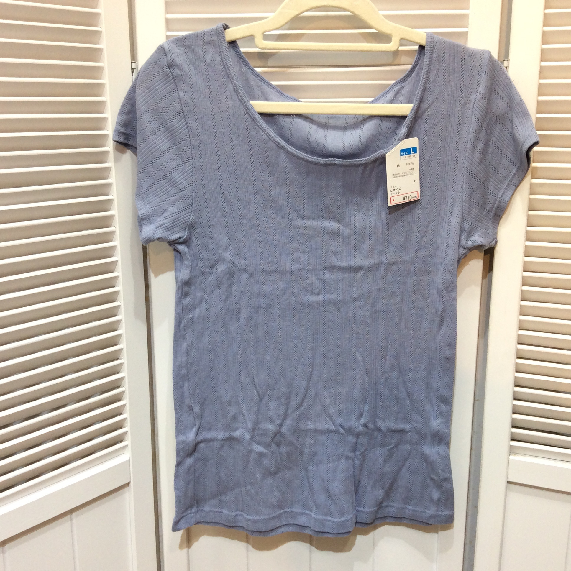 未使用 半袖インナー  サイズL ブルー