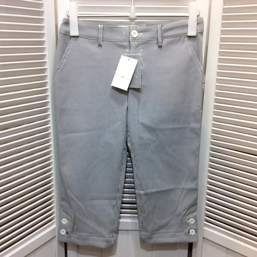 値下げ❗️未使用☆TOMMY HILFIGER トミーヒルフィガー レディース サブリナパンツ 2 ホワイト ストライプ