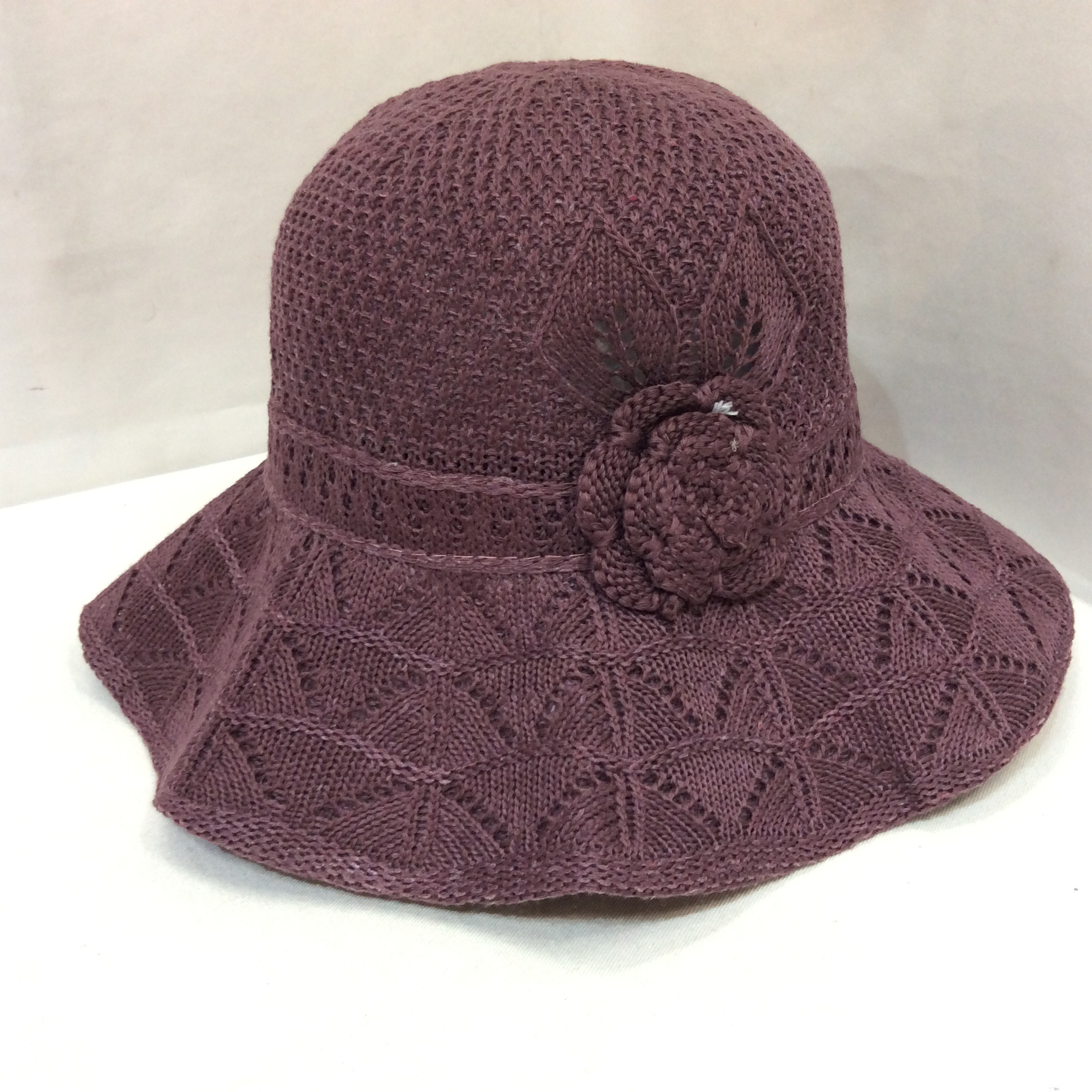未使用 帽子 フリーサイズ   パープル／カメリア