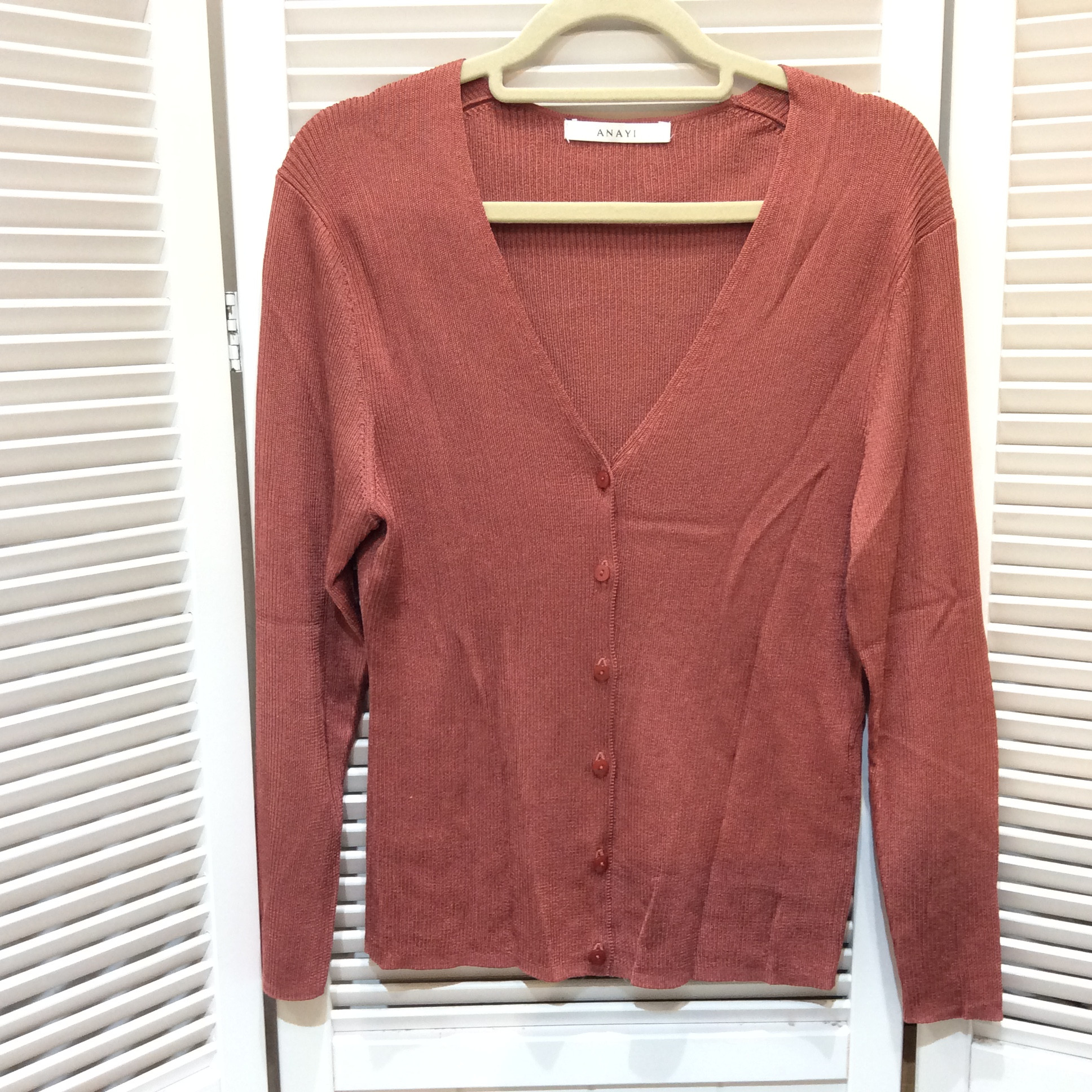 ANAYI 長袖カーディガン サイズ38  エンジ系  美品