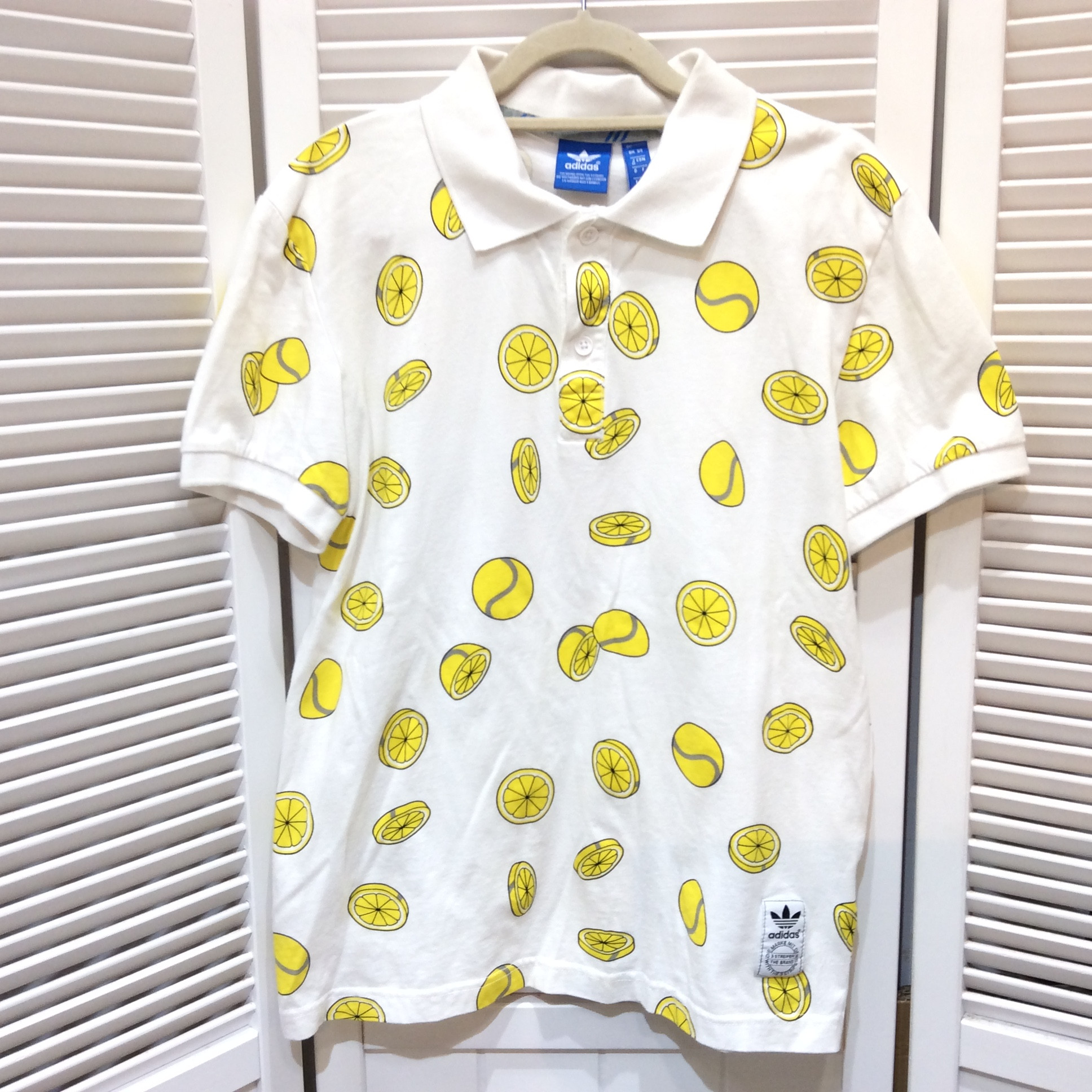 アディダス 半袖ポロシャツ  サイズM ホワイト／レモン🍋