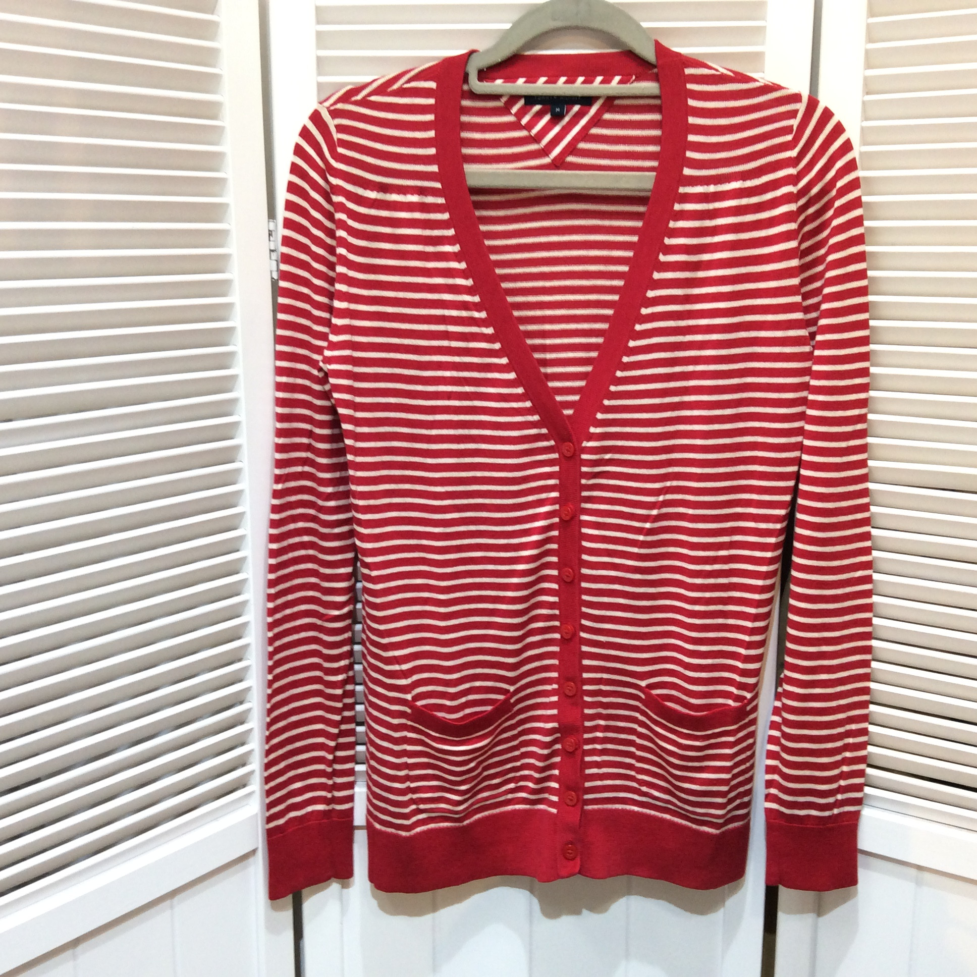 TOMMY HILFIGER カーディガン Mサイズ 赤ボーダー