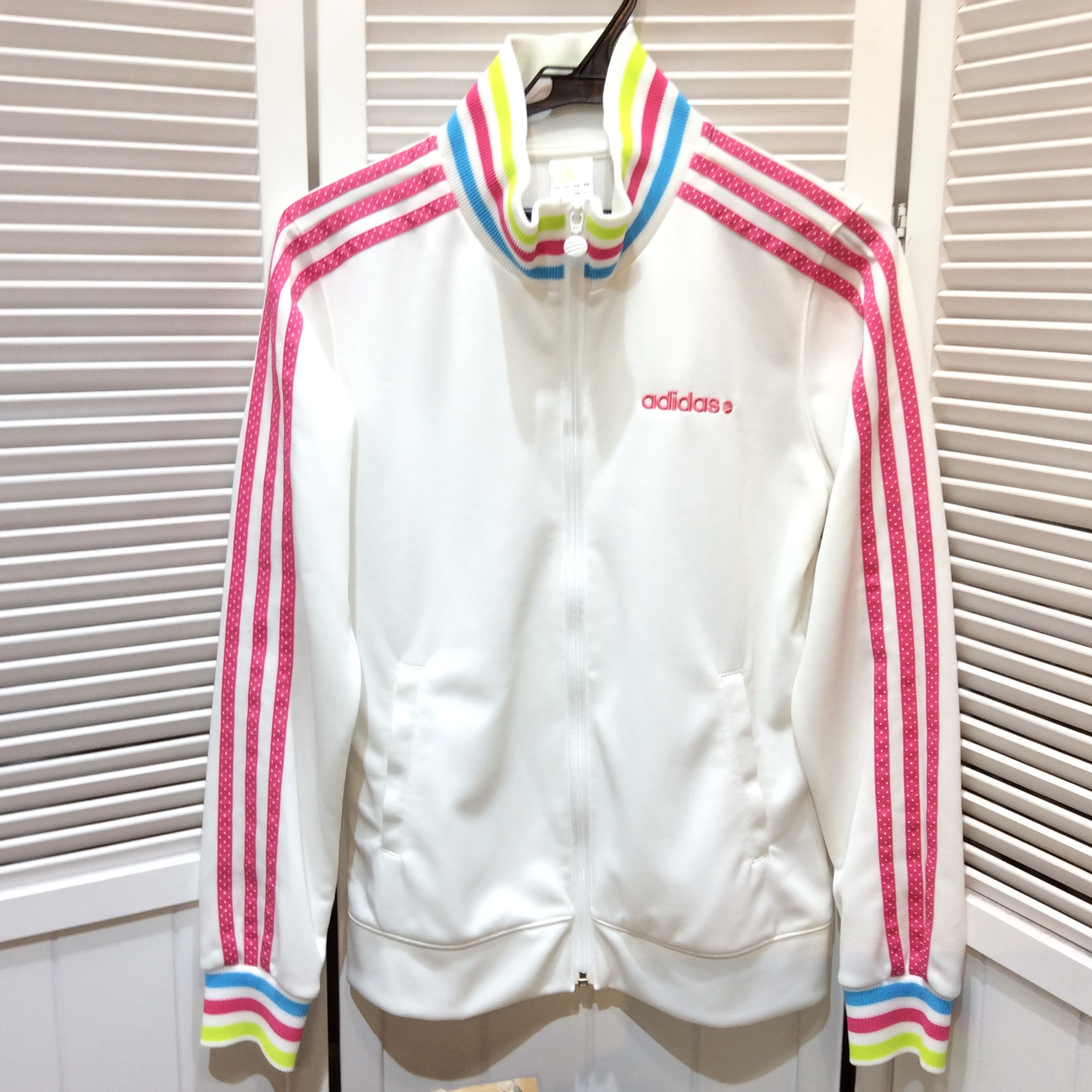 アディダス ジップアップ  Lサイズ ホワイト  美品
