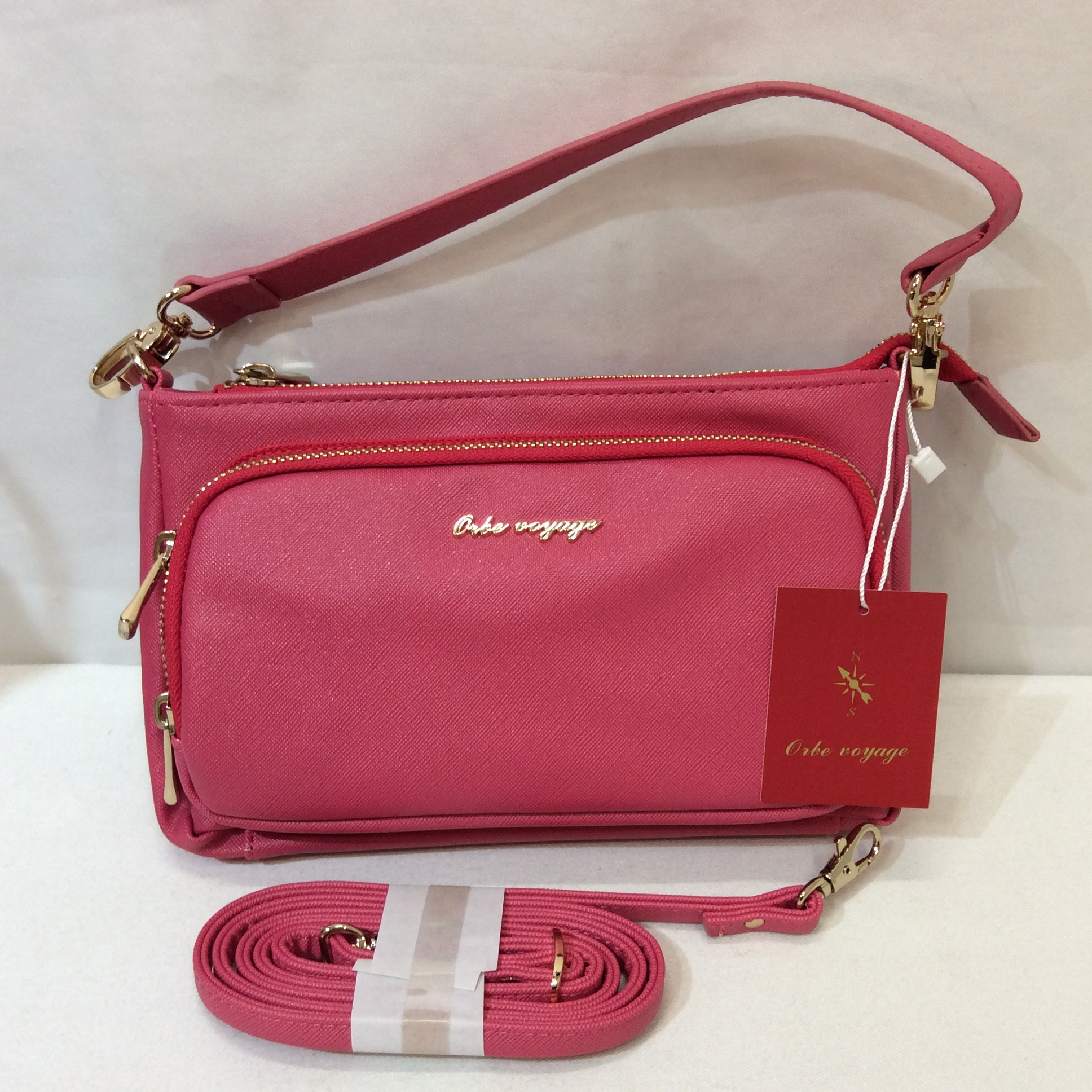 未使用☆オルベボヤージュ 2WAY お財布ショルダー ピンク