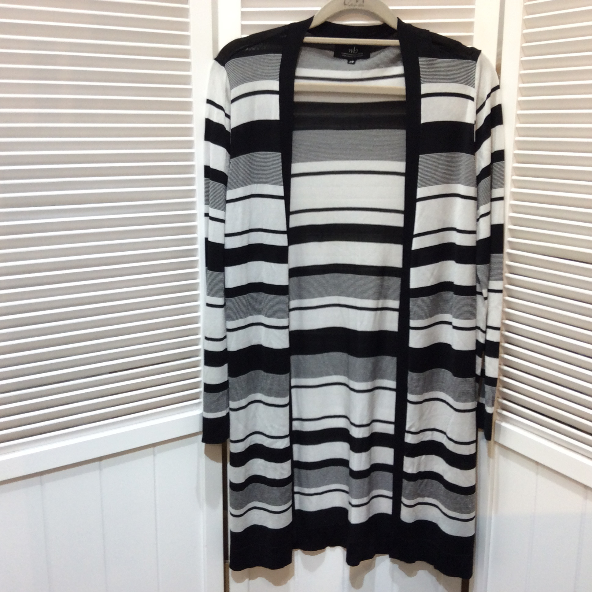 カーディガン 38   白黒ボーダー