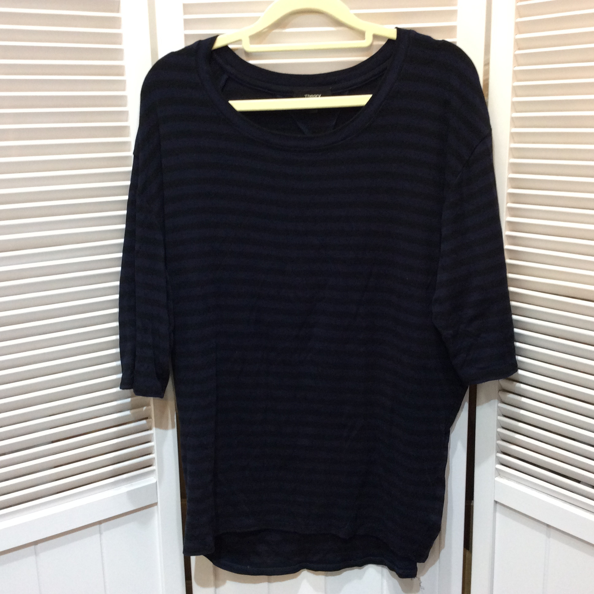 Theory セオリー プルオーバー S ネイビー×ブラック ボーダー