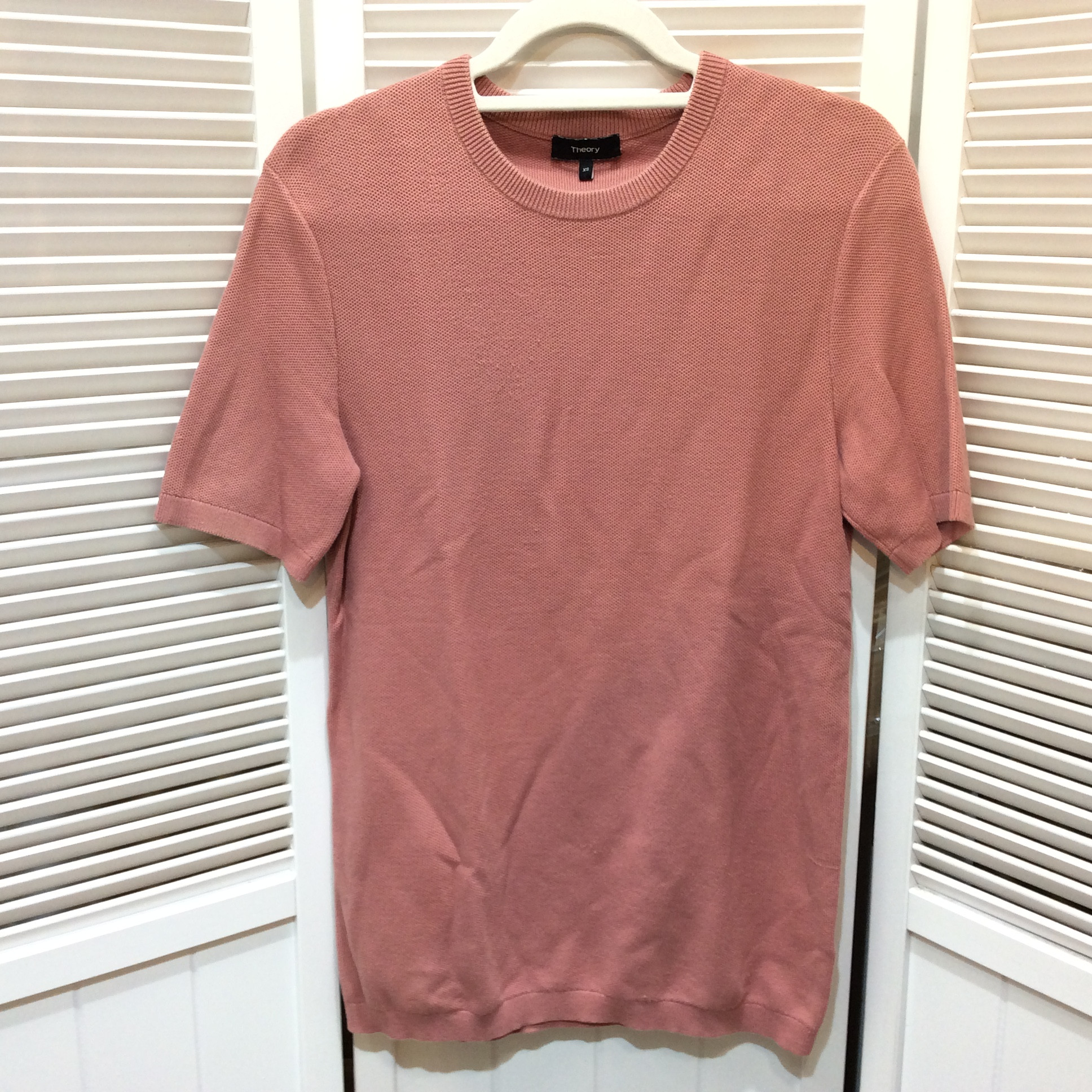 Theory セオリー メンズ 綿半袖ニット XS ピンク