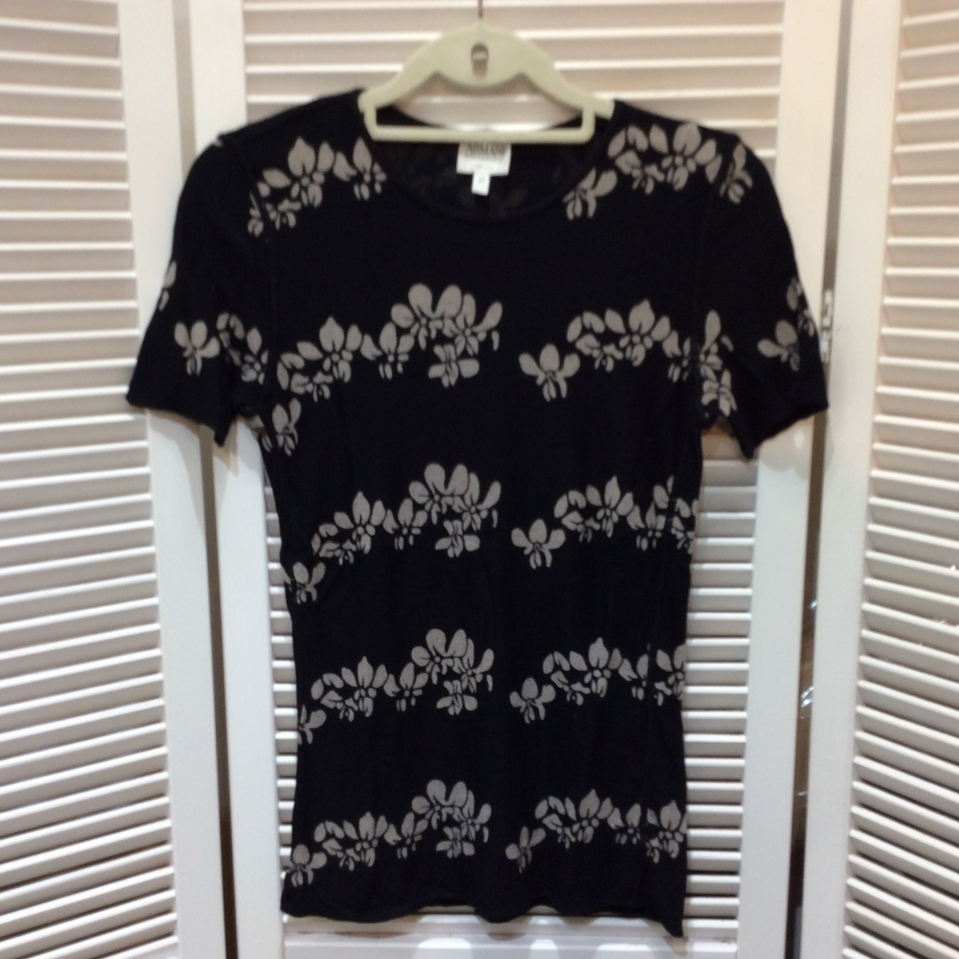 アルマーニコレッツィオーニ レディース 半袖カットソー 40 ブラック柄