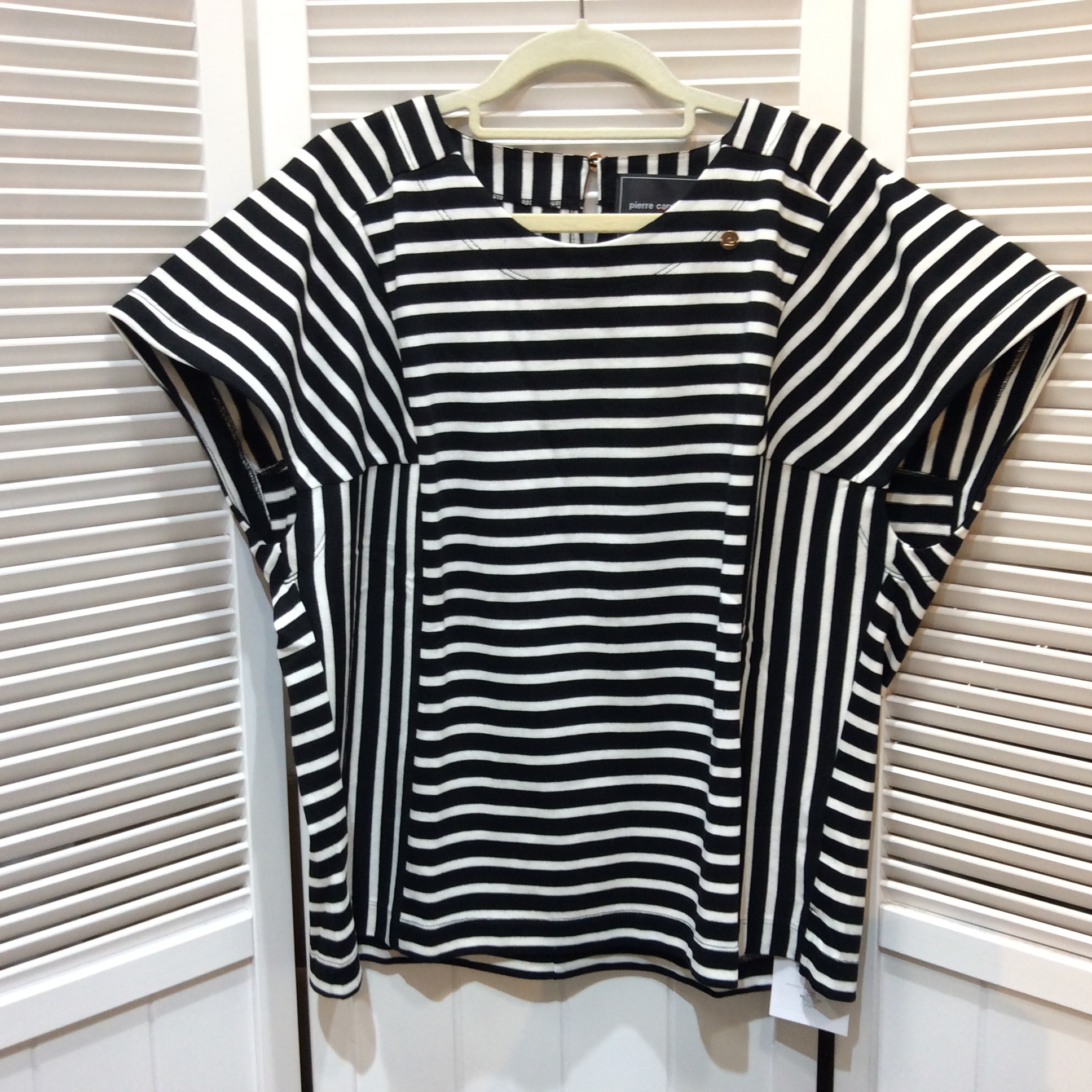 未使用 ピエールカルダン／QVC  カットソー LLサイズ  ネイビーボーダー