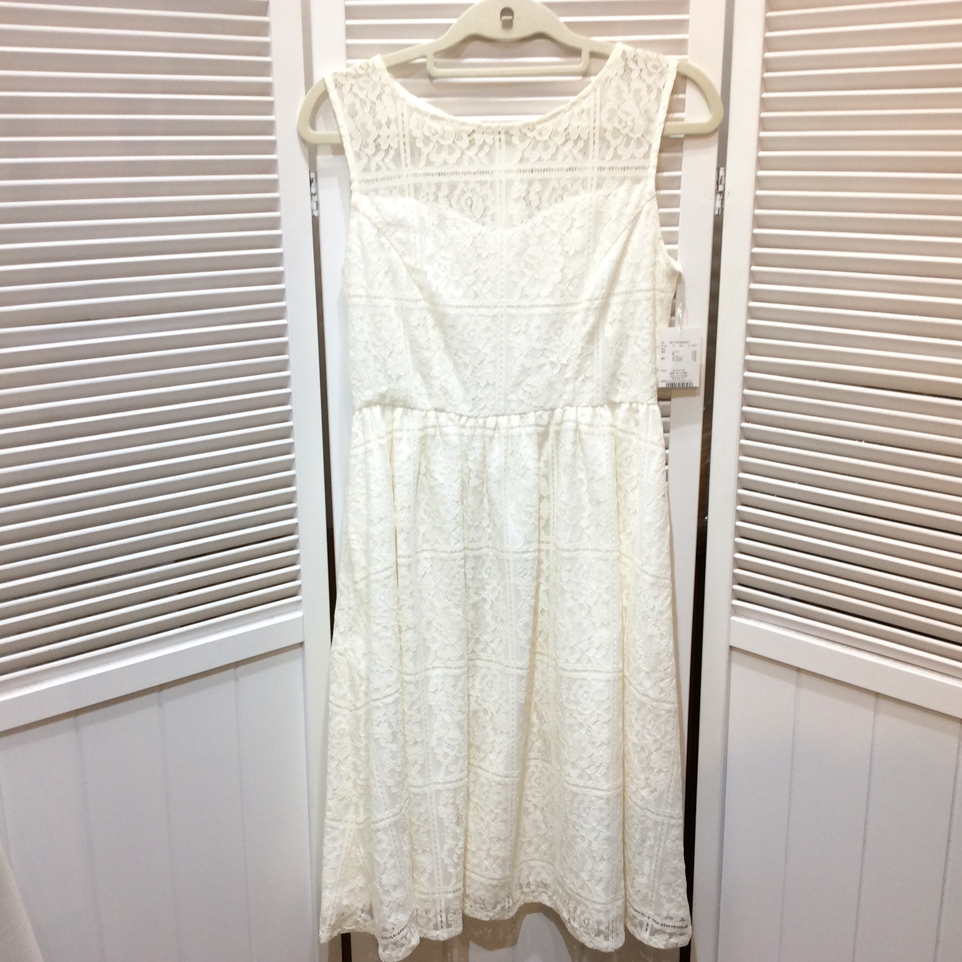 未使用☆dazzlin ダズリン ノースリーブワンピース M オフホワイト レース