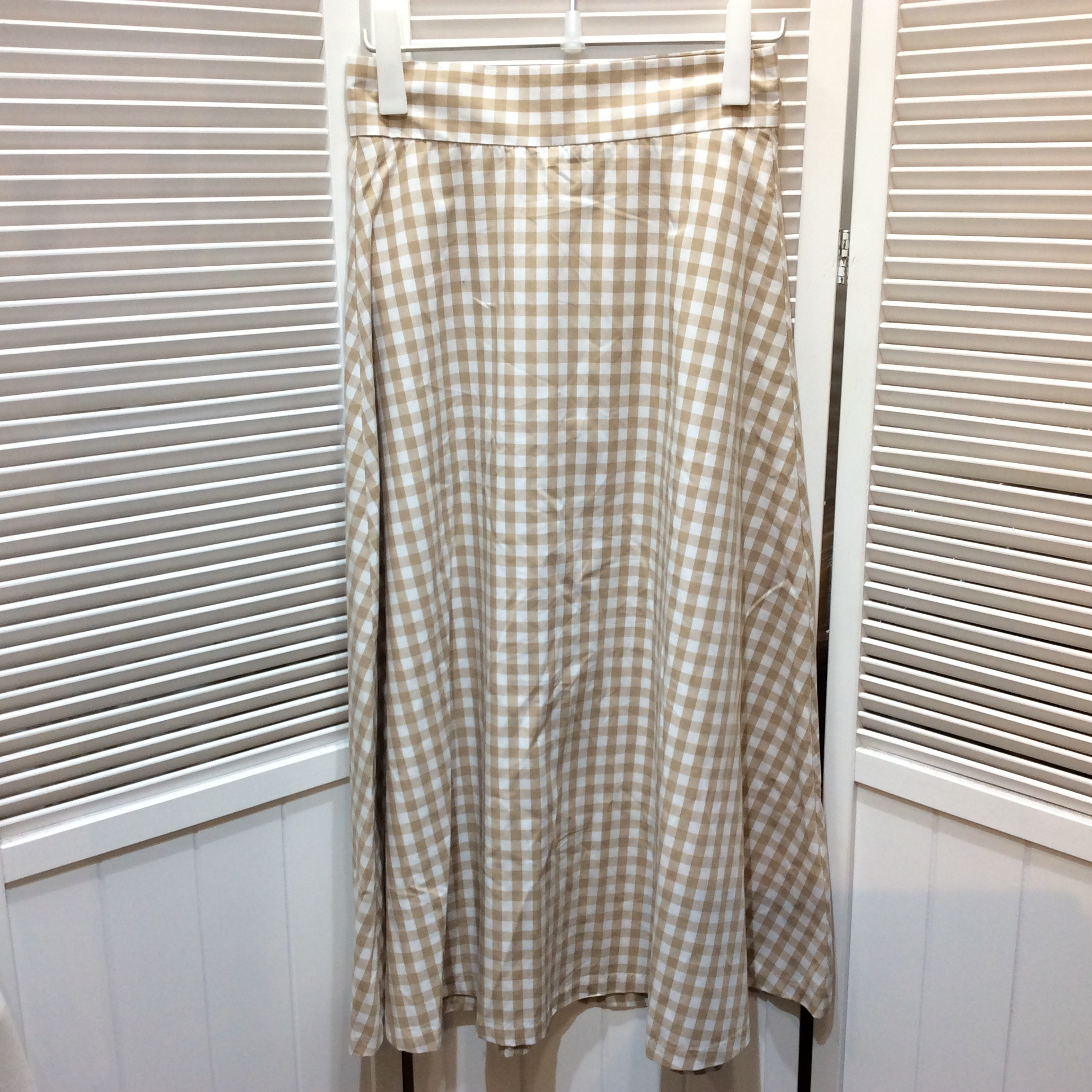 未使用☆GU ジーユー ロングスカート L ベージュチェック