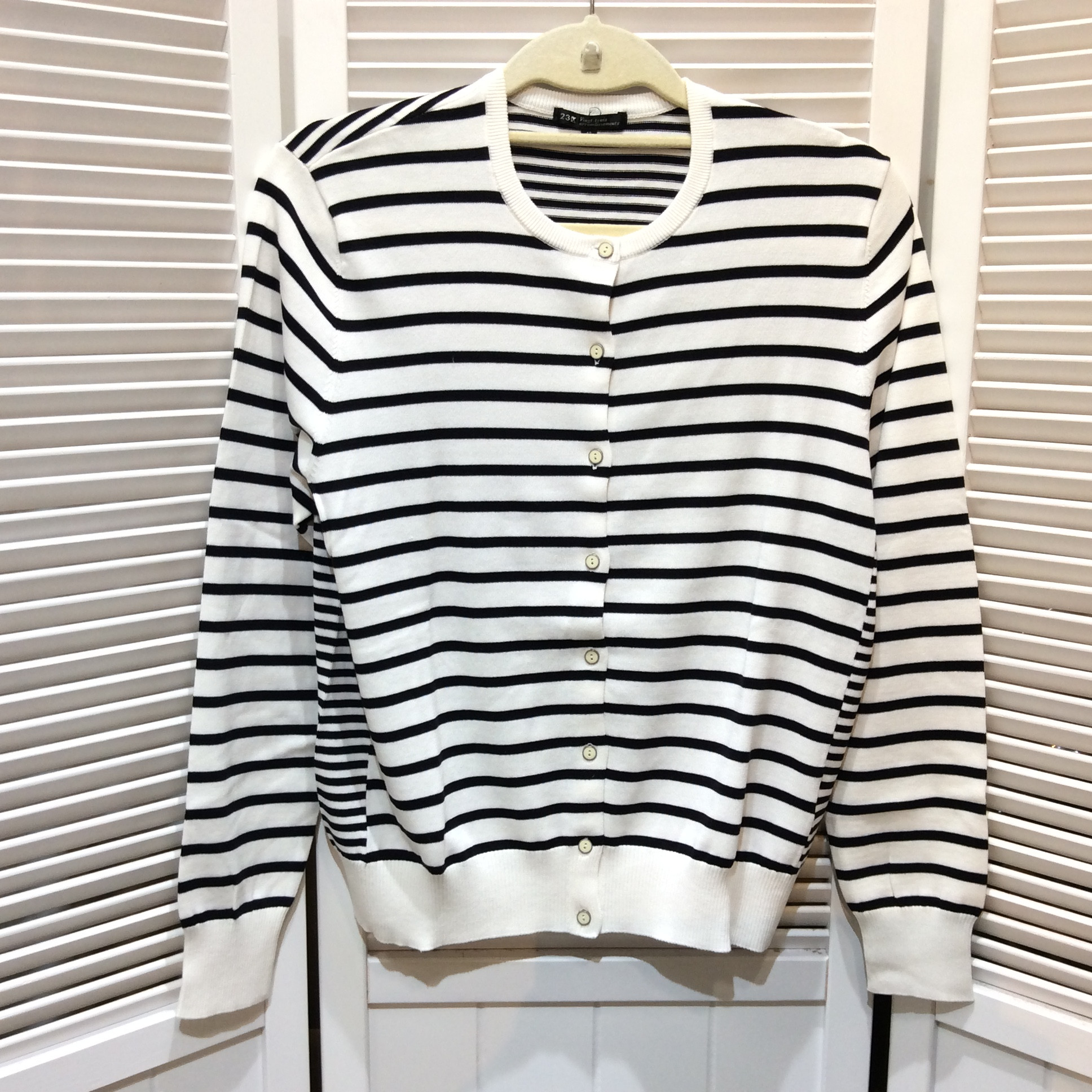 23区 カーディガン サイズ40 白黒ボーダー  美品