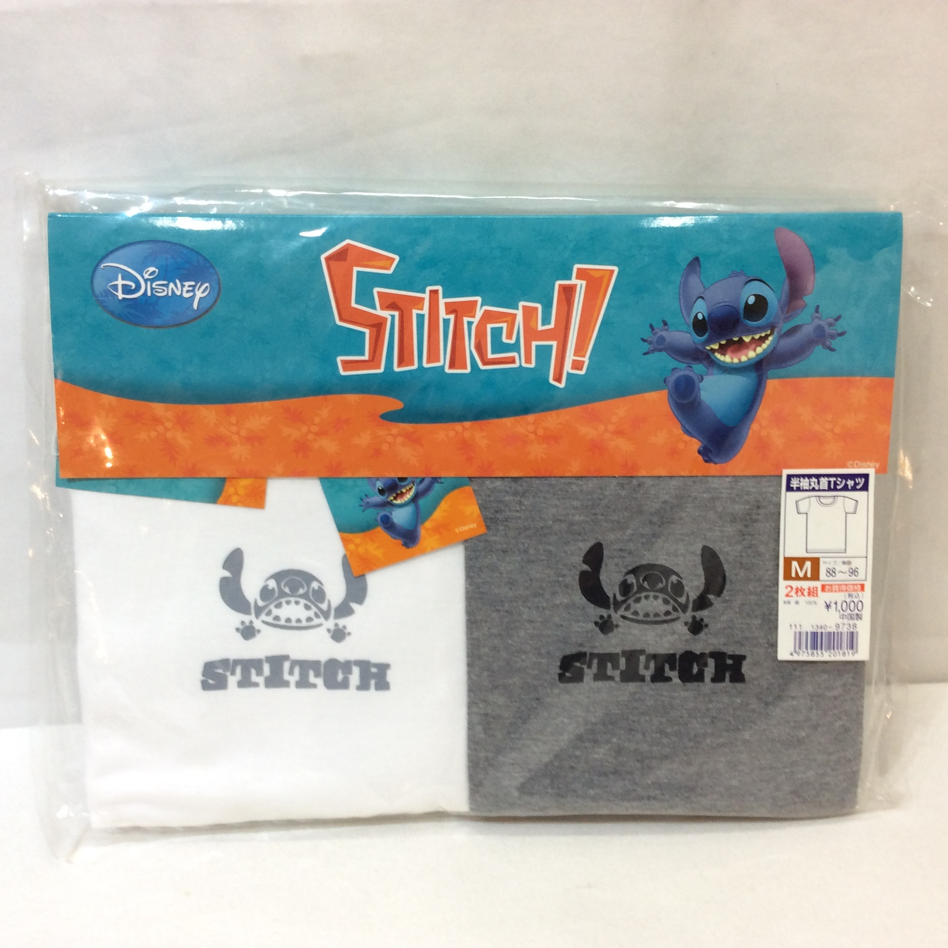 未使用☆STITCH スティッチ メンズ Tシャツ M 2枚組