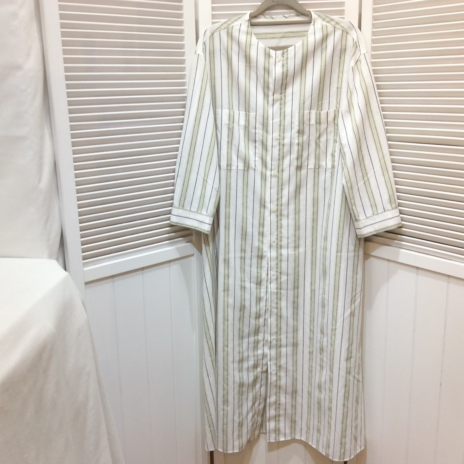 ロペピクニック シャツロングワンピース 38 サイズ  ストライプ  美品