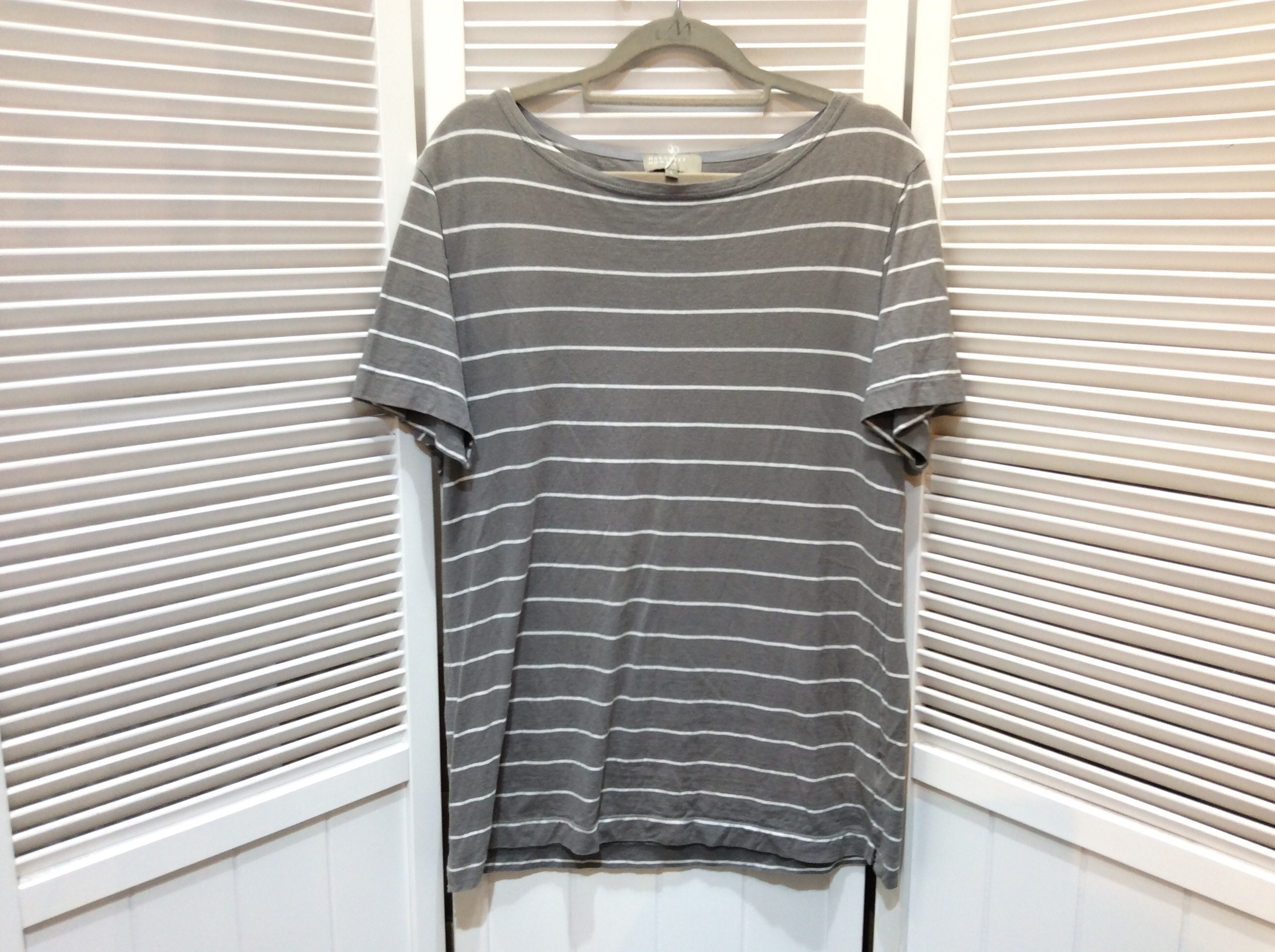 マーガレットハウエル  Tシャツ  Lサイズ グレージュボーダー