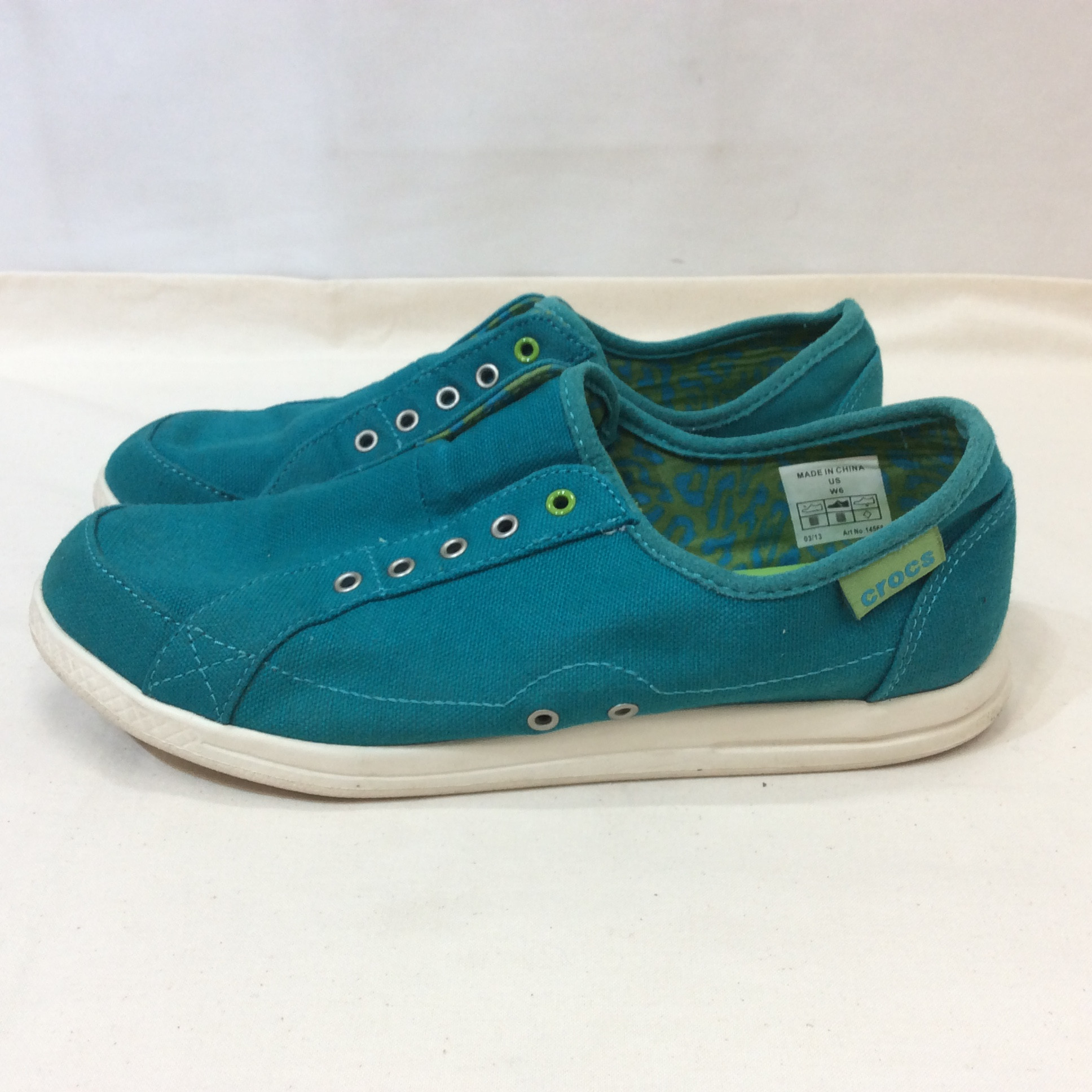 crocs クロックス スニーカー W6 24cm ブルーグリーン