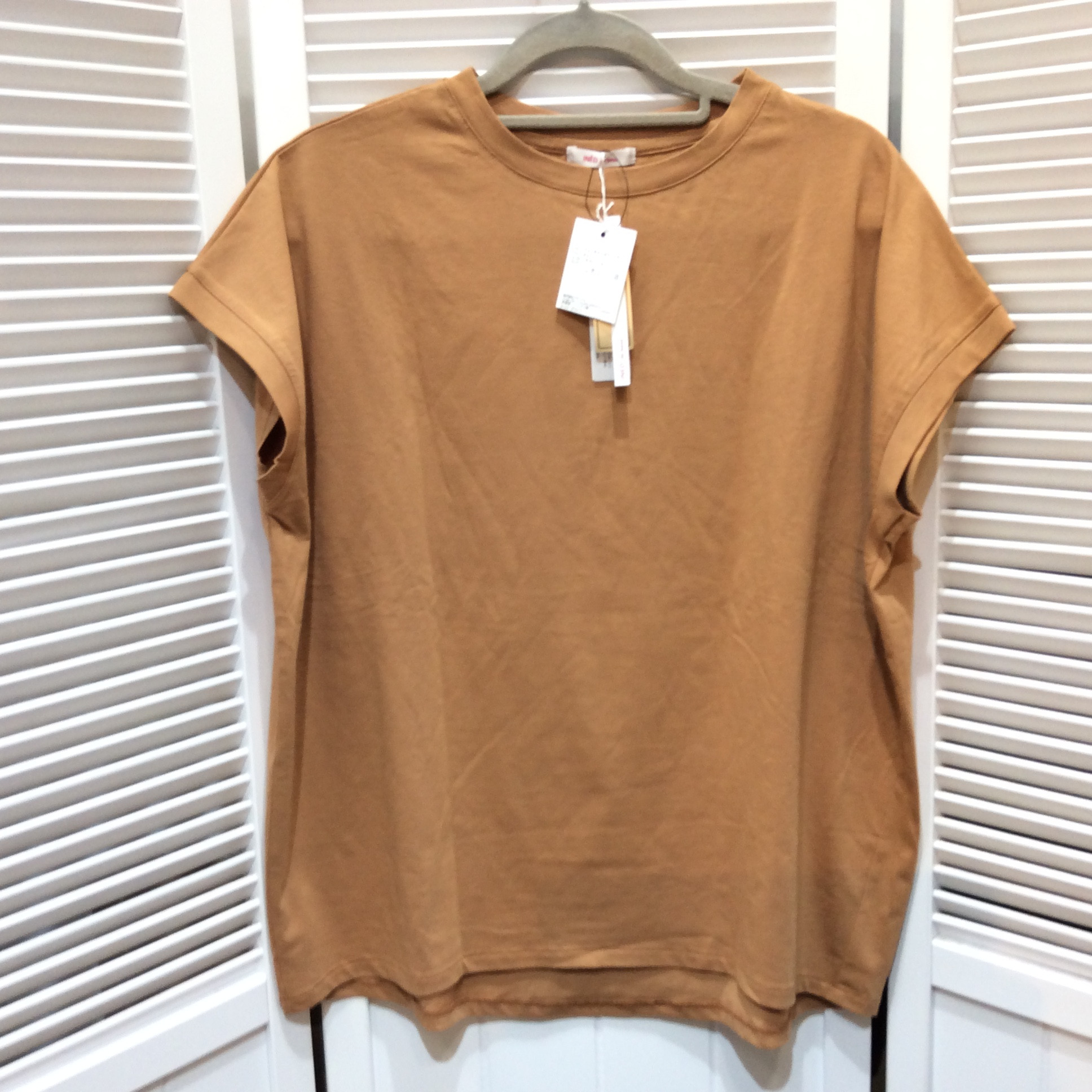 未使用 INED イネド フレンチスリーブ Tシャツ 9号 テラコッタ色