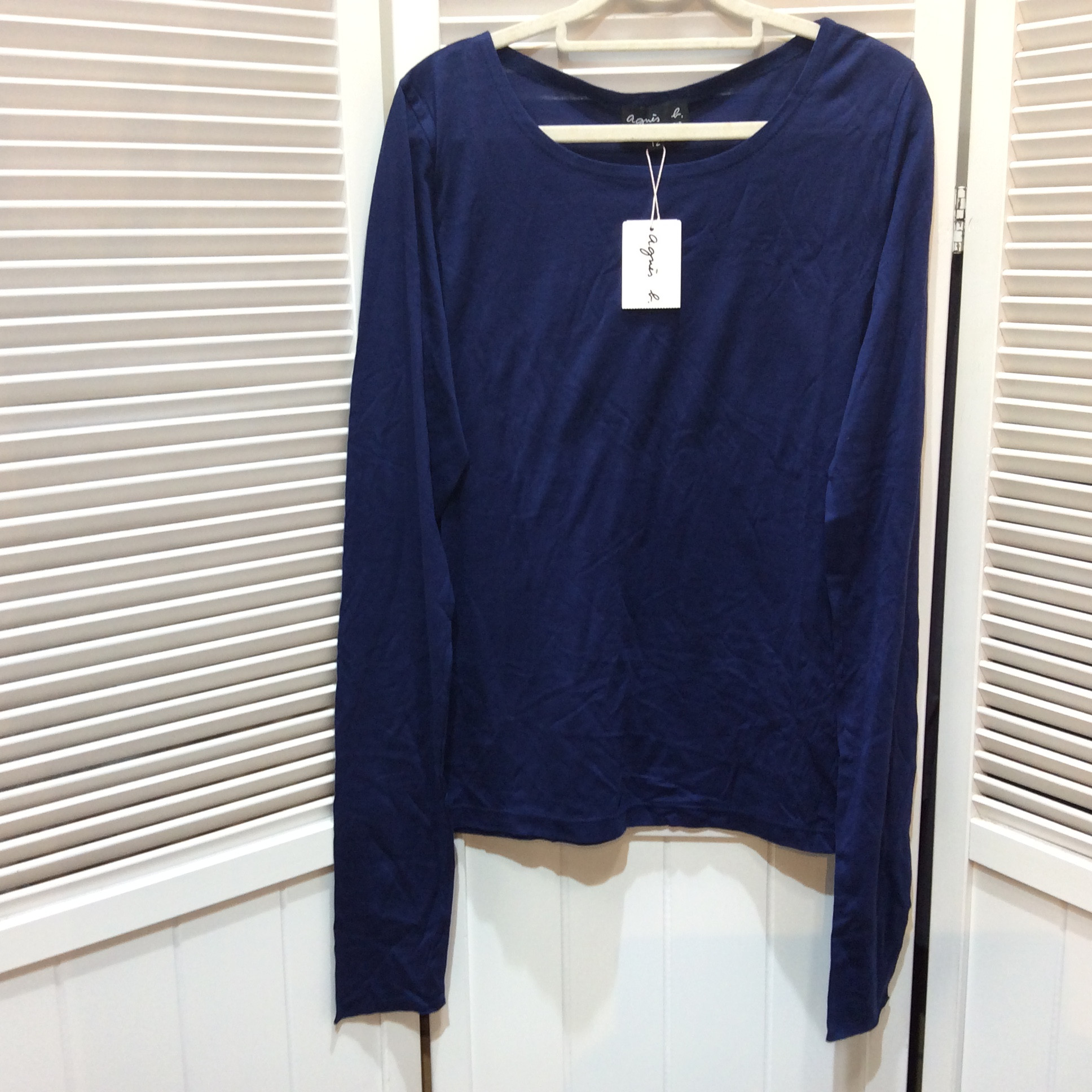 未使用 アニエス・ベー 長袖Tシャツ  T 2 サイズ  ネイビー