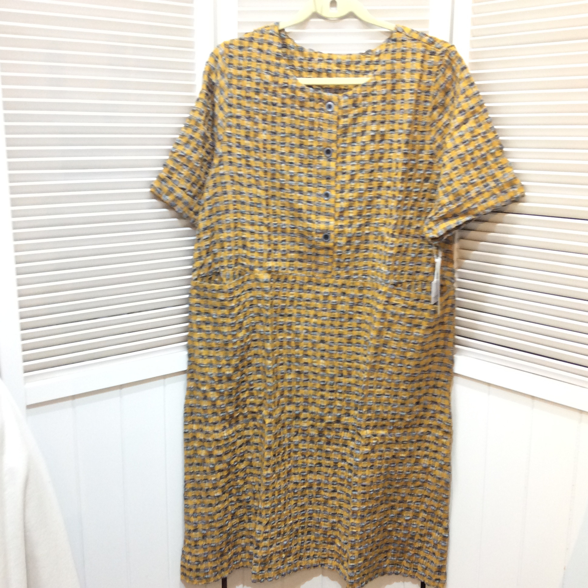 未使用 ワンピース  Mサイズ  マスタード／チェック柄