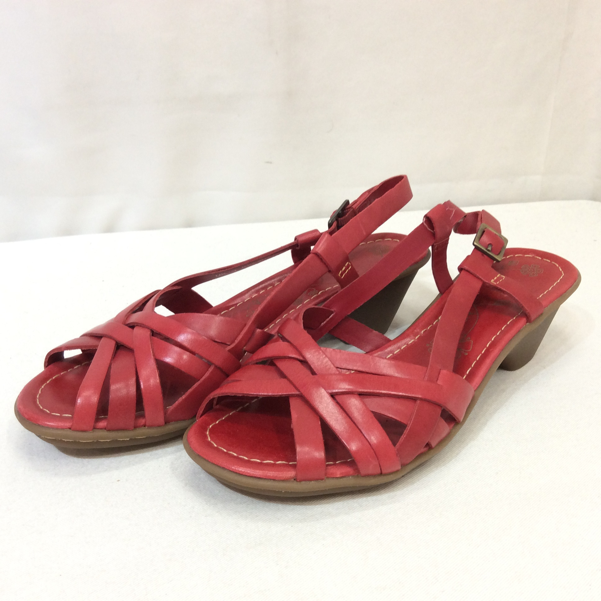未使用 クラークス レザーサンダル  23.0ぐらい  レッド