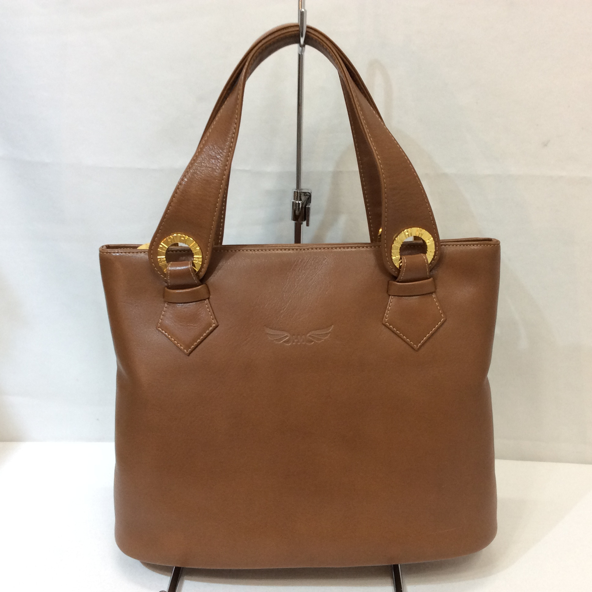 HANAE MORI ハナエモリ レザーハンドバッグ ブラウン