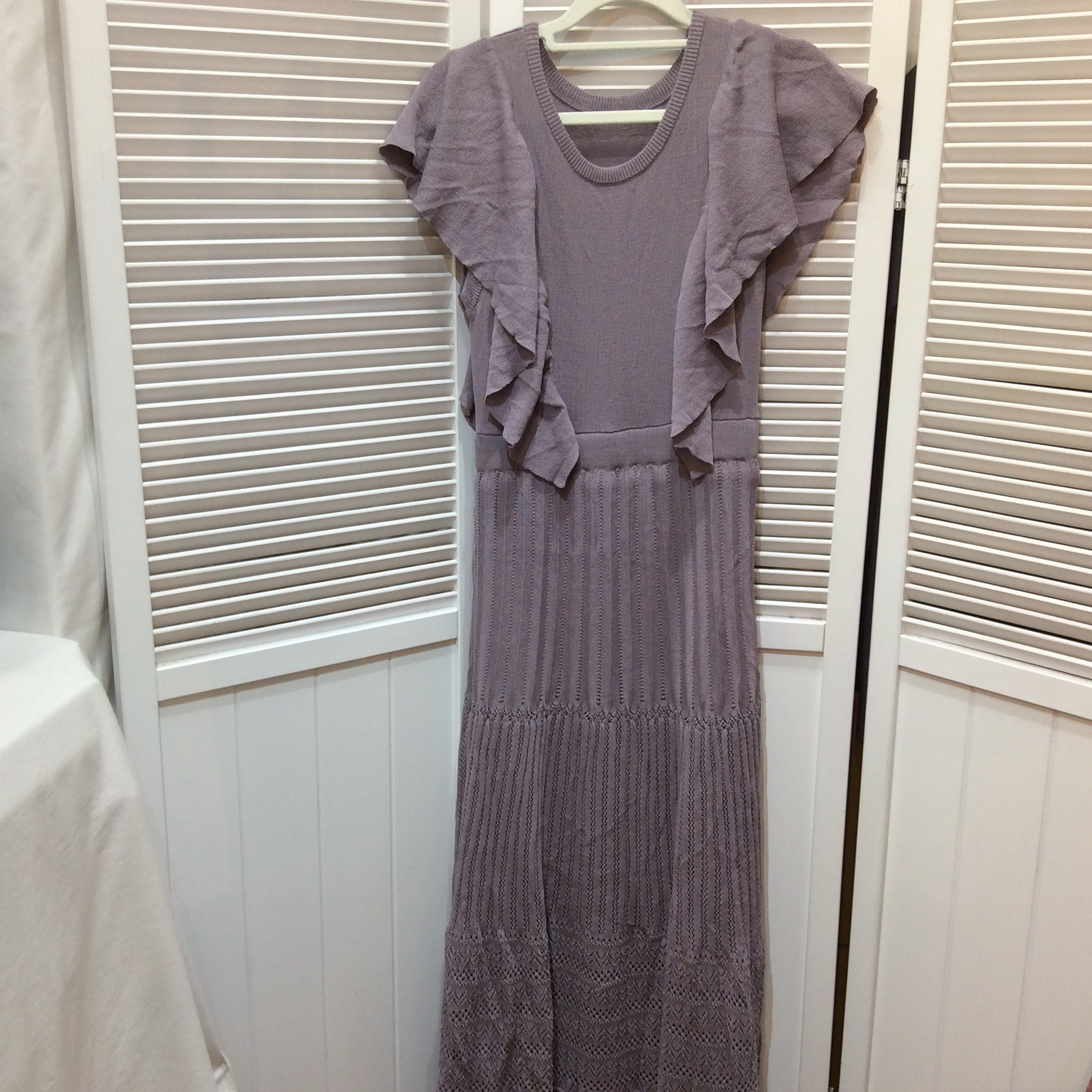 未使用 GRL ニットロングワンピース  M ラベンダー