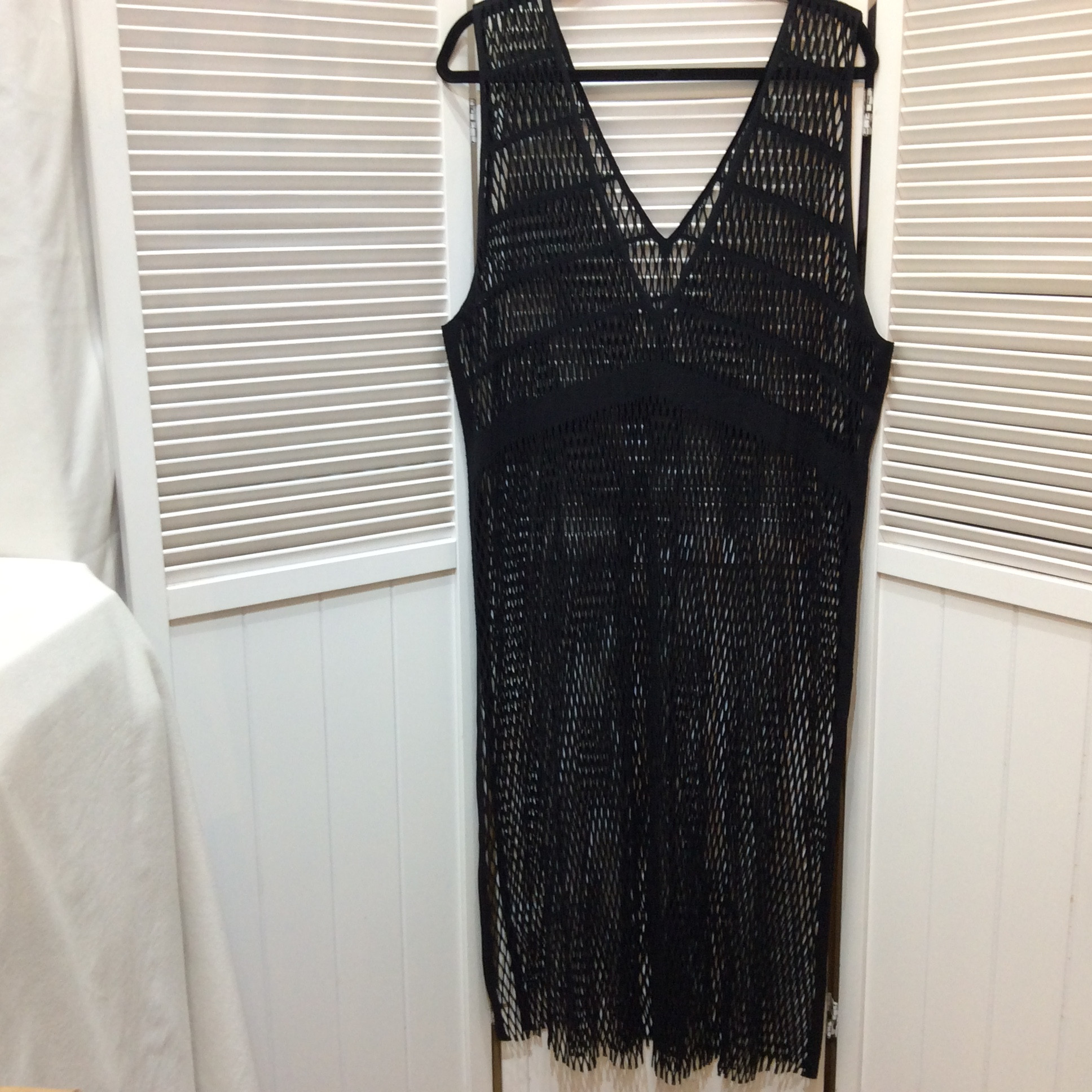 メッシュ  ロングベスト フリーサイズ   ブラック