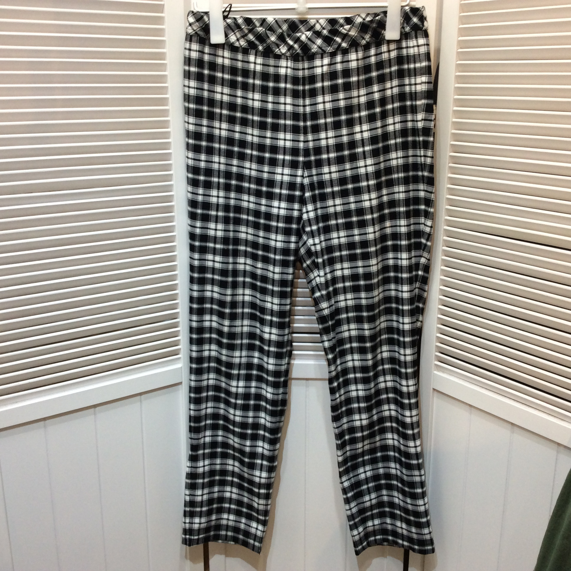 Echo71 エコー71 レディース パンツ LL ブラック＆ホワイト チェック 汚れ有り