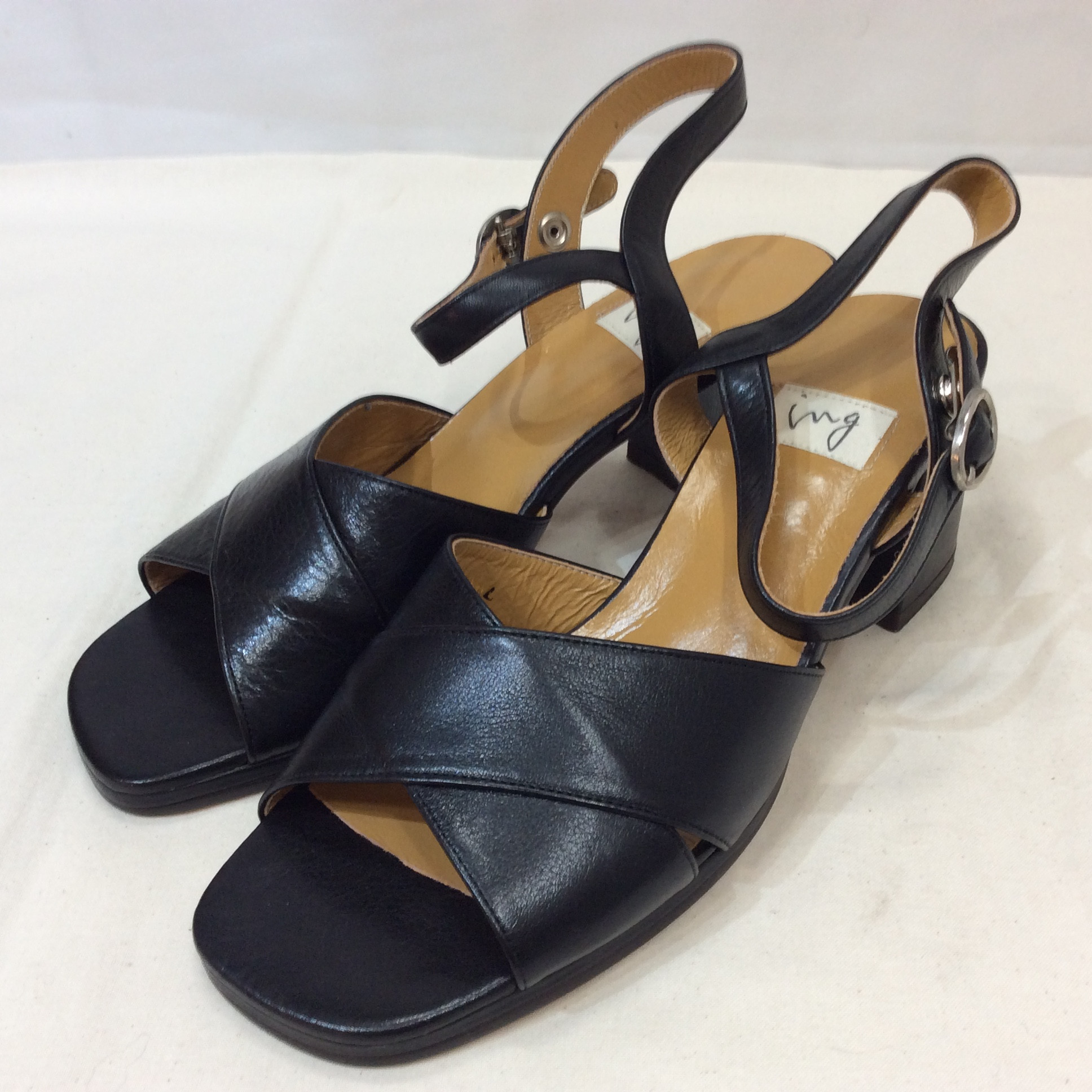 未使用☆ing レザーサンダル 24cm ブラック