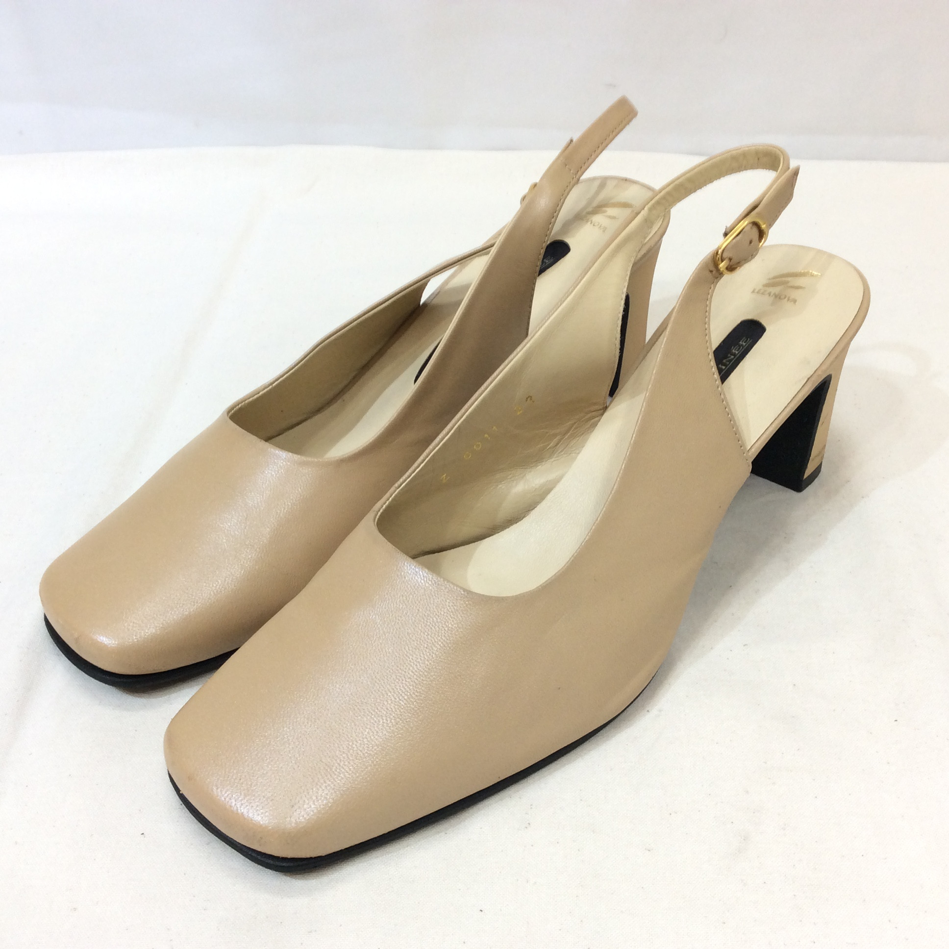 RIZ リズ レザーパンプス バックストラップ 23cm ベージュ