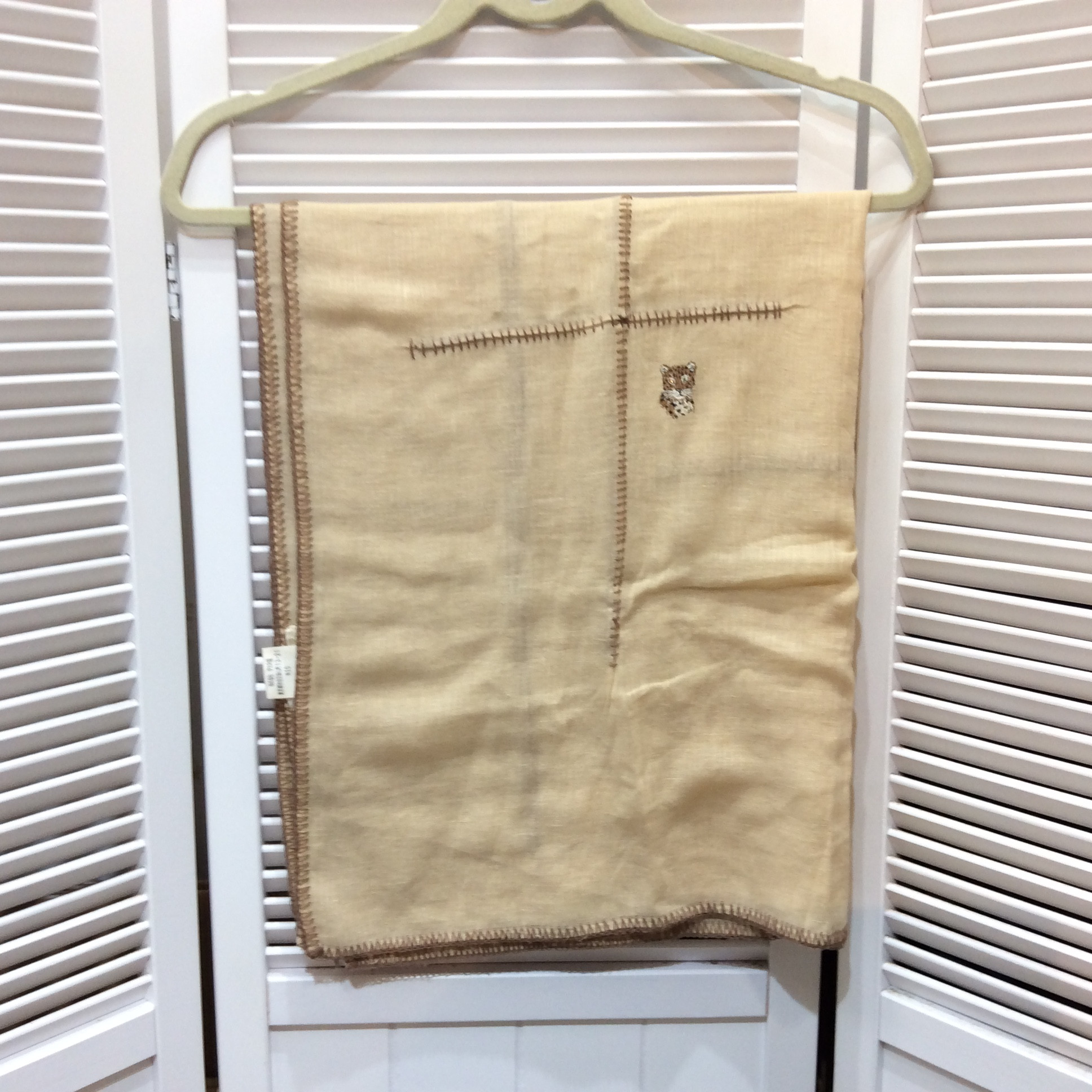 伊太利屋 麻ストール  ベージュ