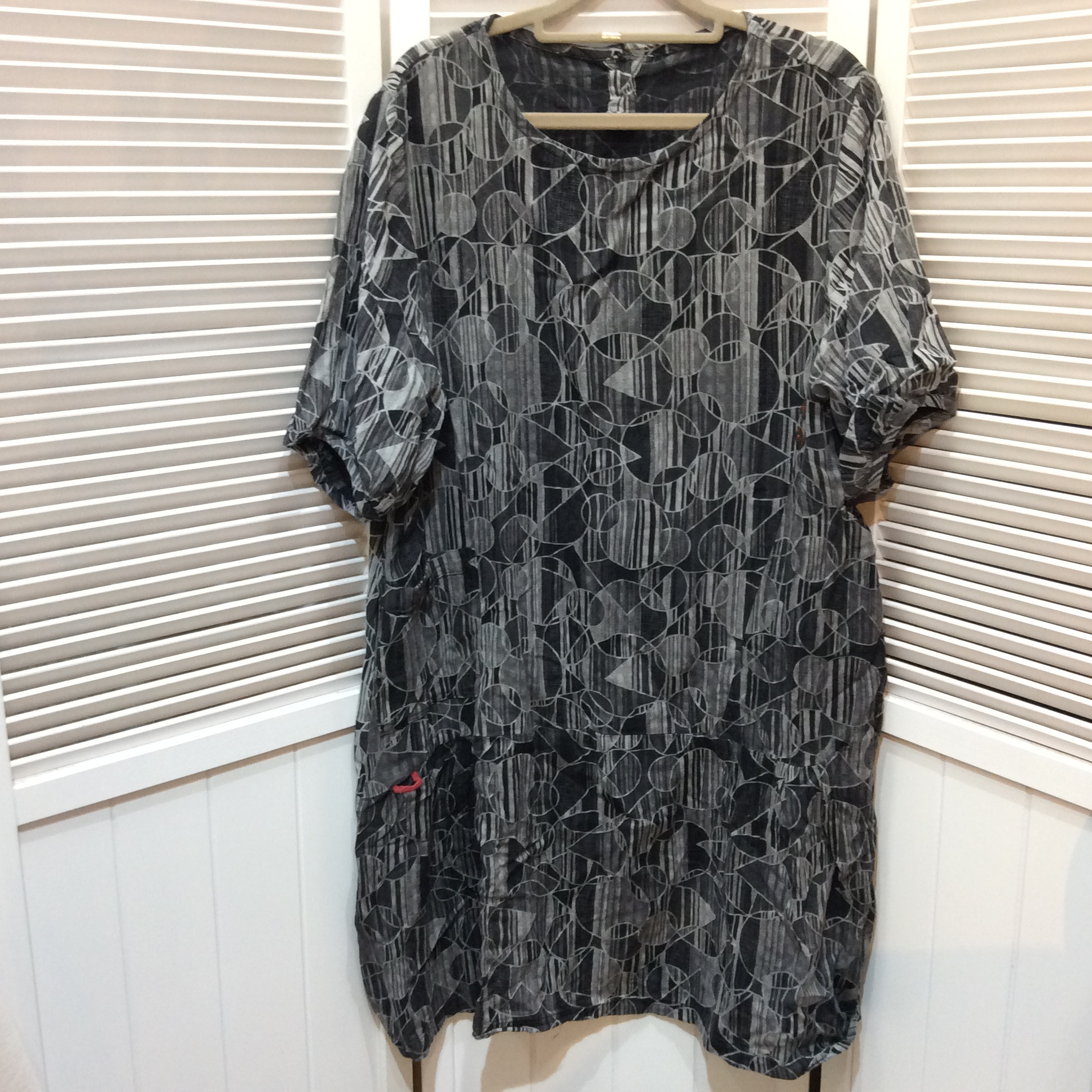 3S4you 綿チュニックワンピース M〜L  グレー柄