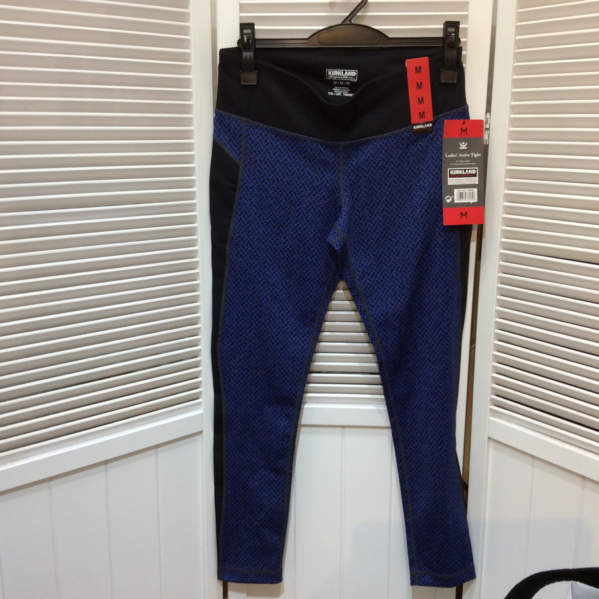 未使用 KIRKLAND レギンス  婦人 Mサイズ  ブルー／ブラック