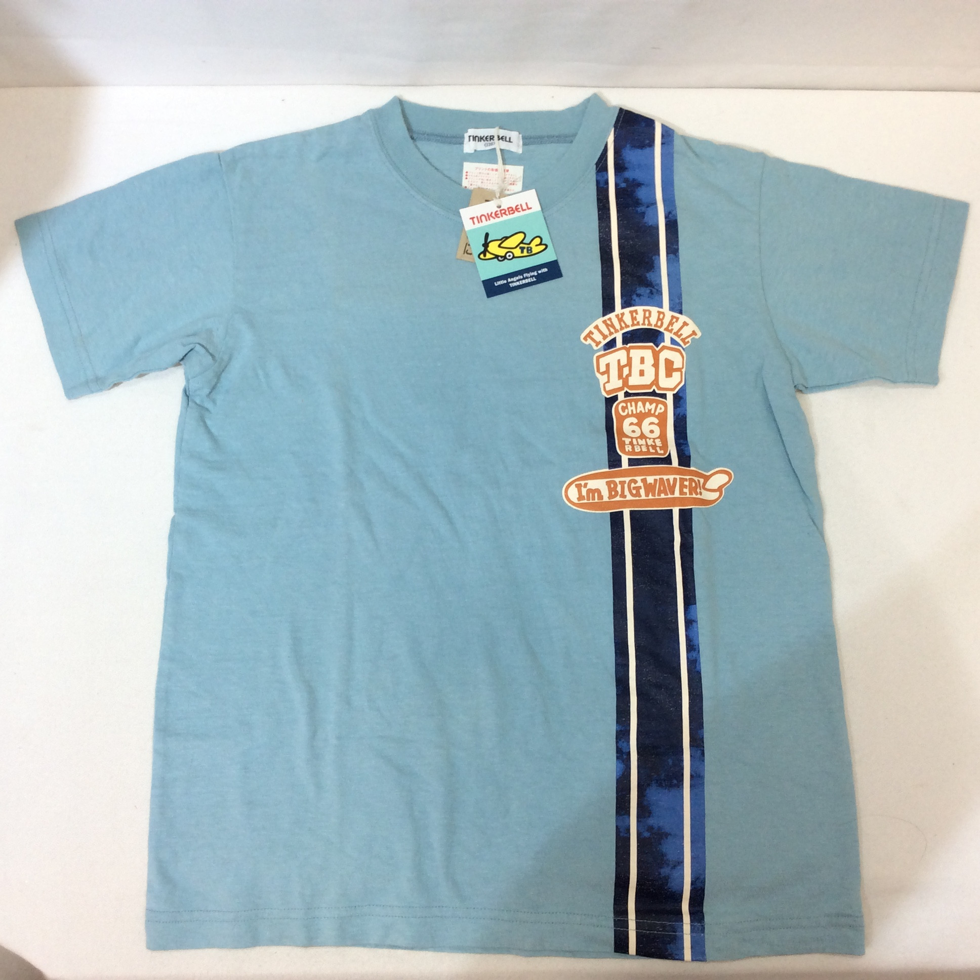未使用☆TINKERBELL ティンカーベル Tシャツ 130cm ブルー キッズ 男の子