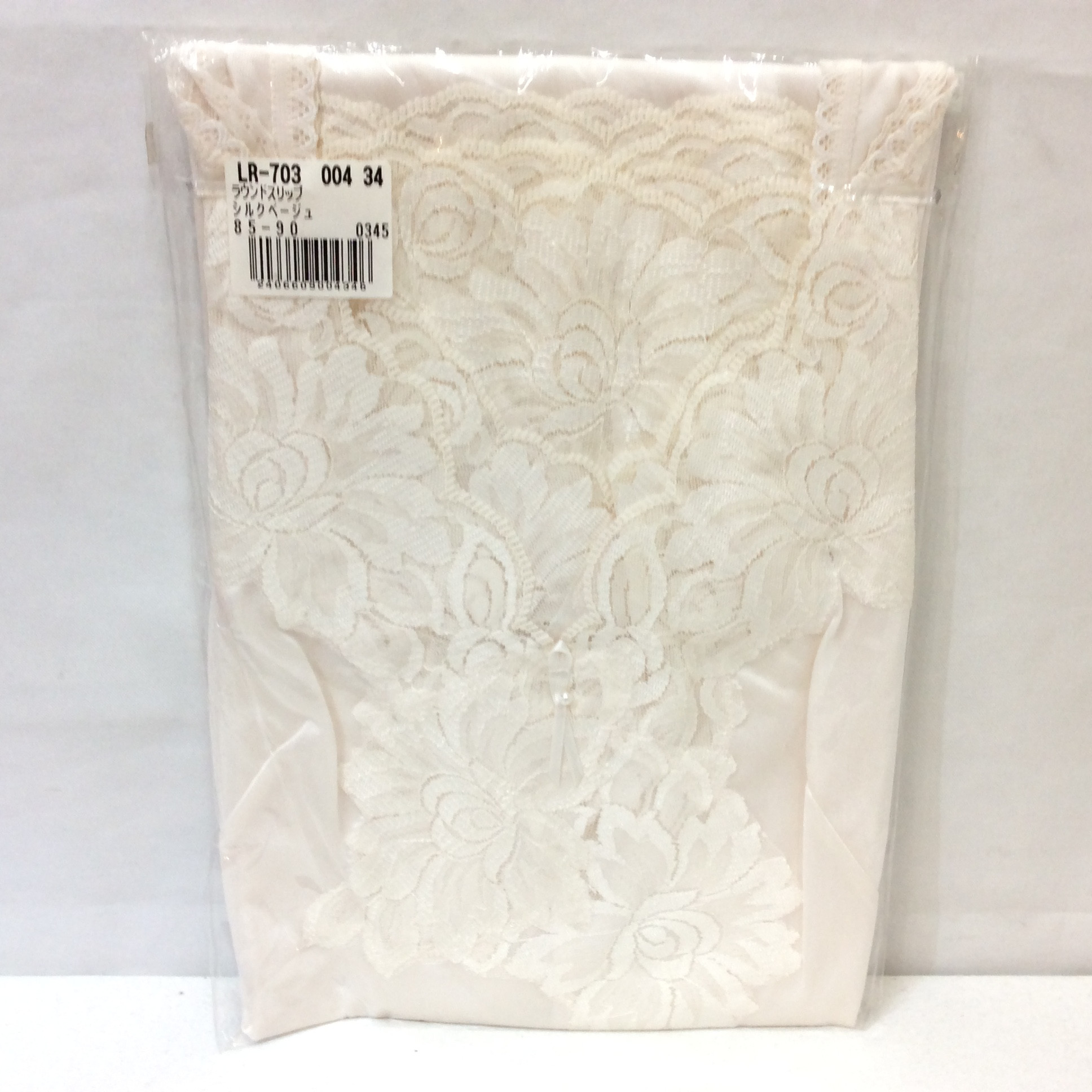 未使用☆ラウンドスリップ シルクベージュ 85-90