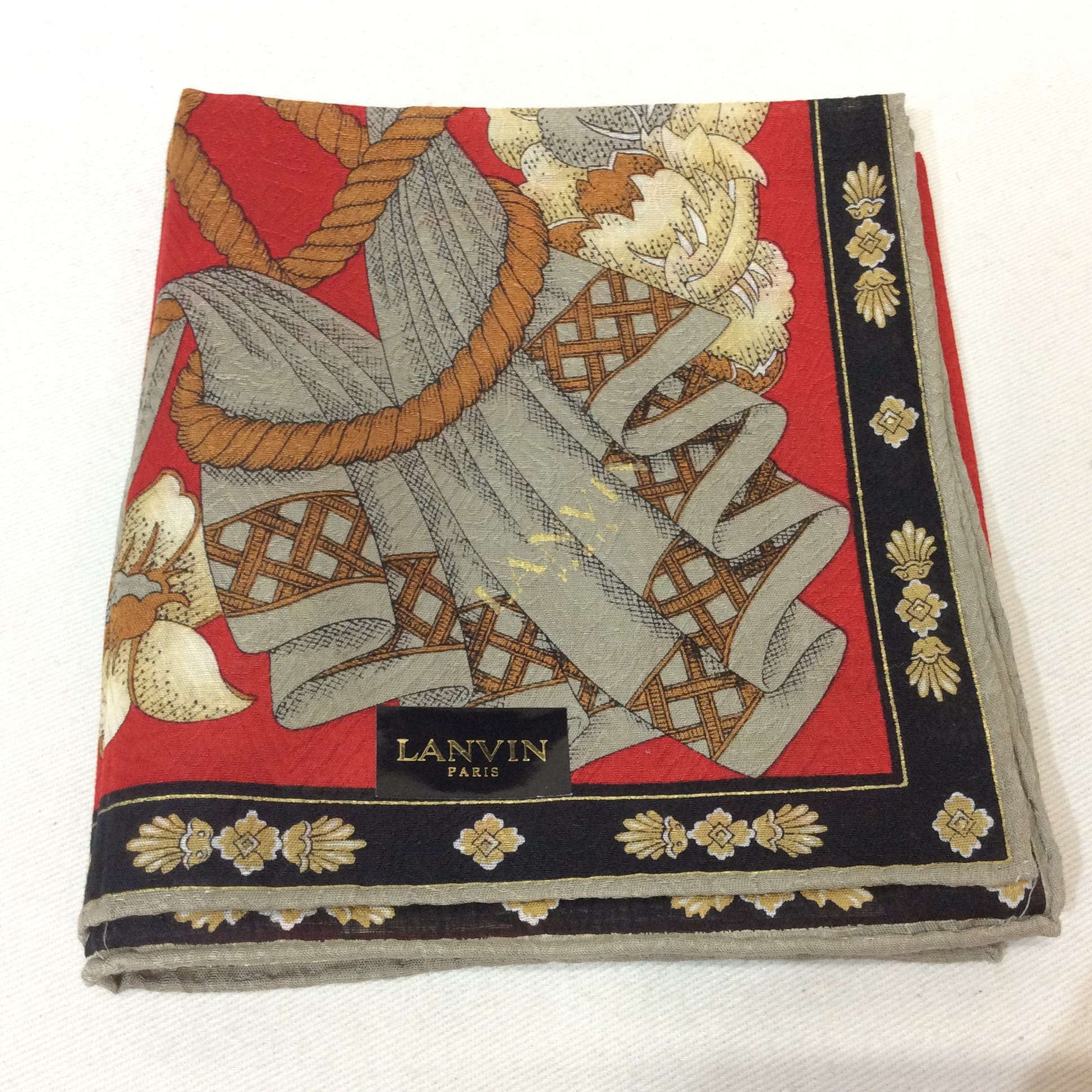 未使用☆LANVIN ランバン 大判ハンカチ