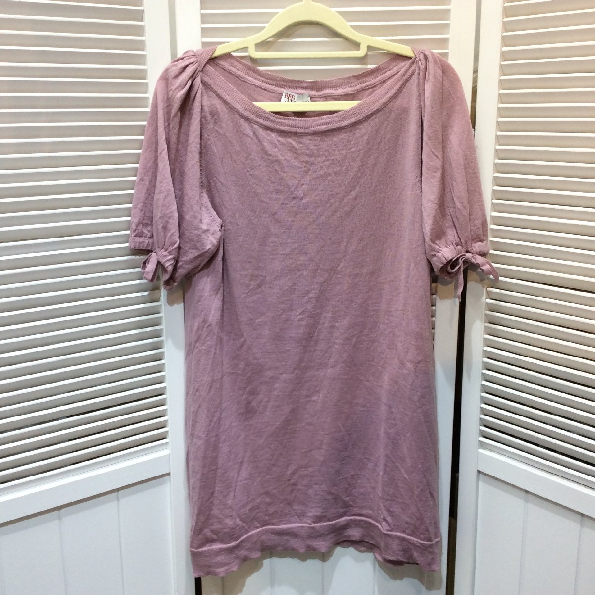 半額値下げ❗️RED VALENTINO レッドヴァレンティノ レディース 半袖ニット プルオーバー L パープル