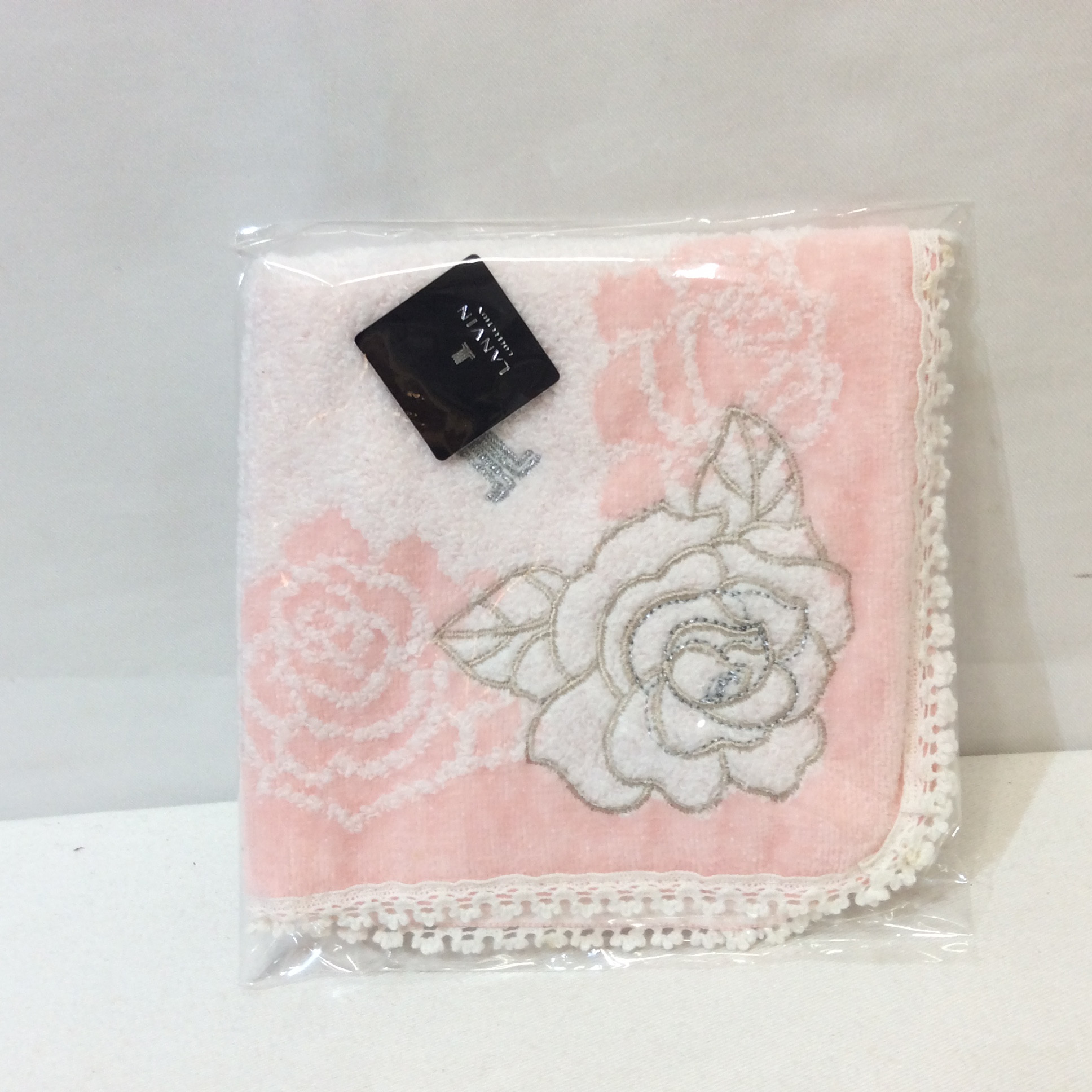 未使用 ランバン 大判タオルハンカチ  ピンク