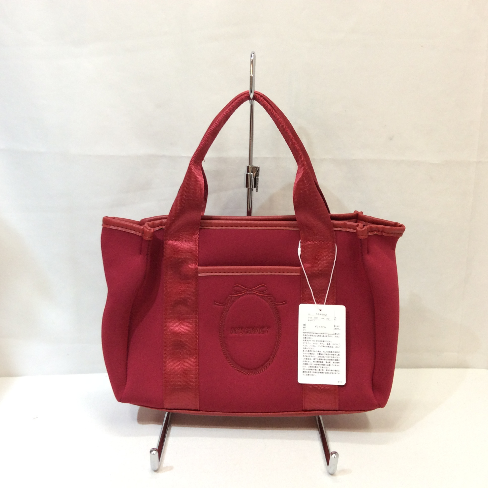 新品 エムズグレイシー   ミニトートバッグ  赤