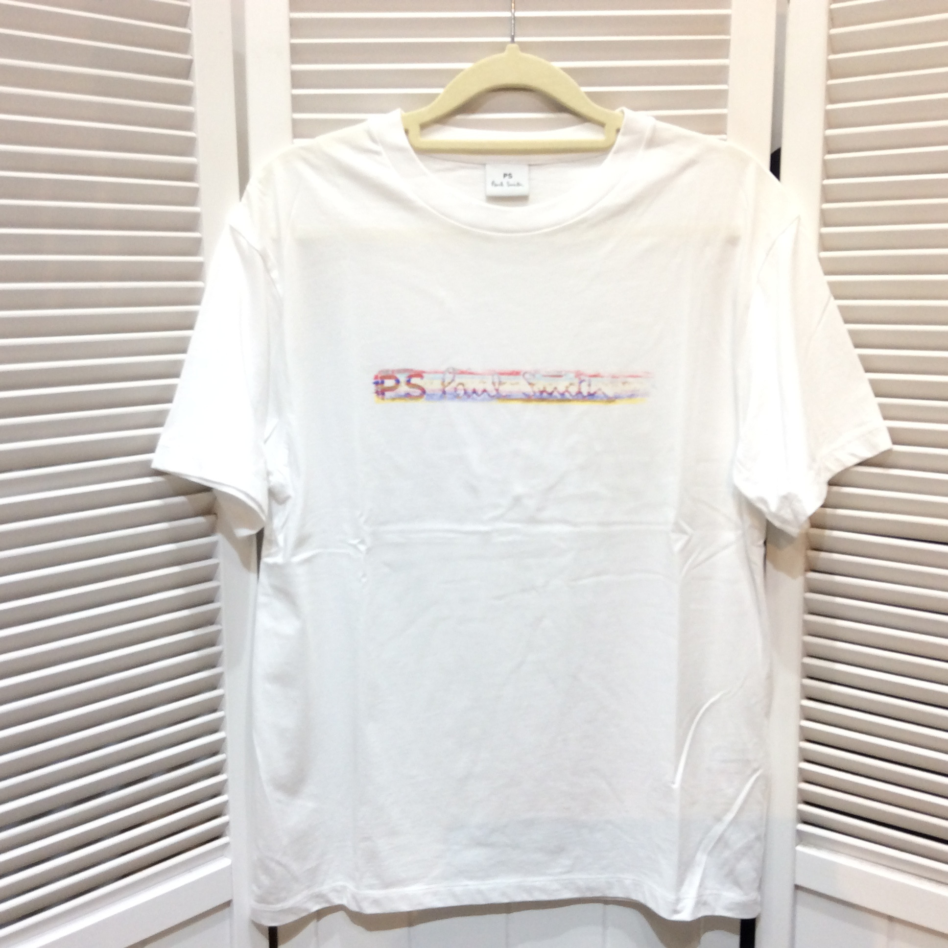 1回使用 ポールスミス 今季Tシャツ  ゆったりサイズM ホワイト／プリント 美品