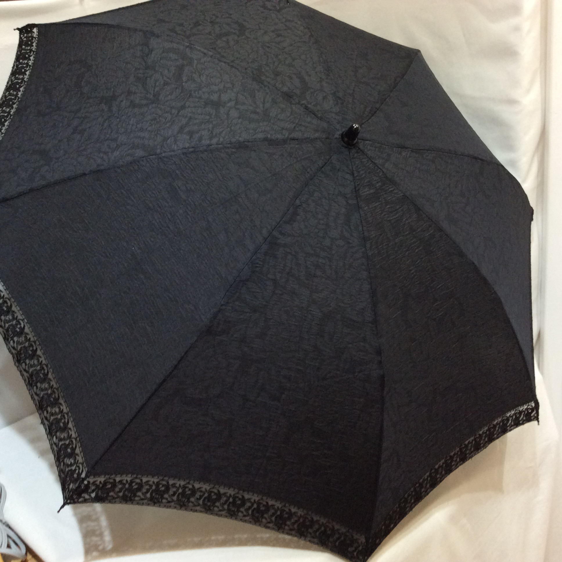 新品☆折りたたみ日傘 百貨店商材 ブラック 花柄 レース
