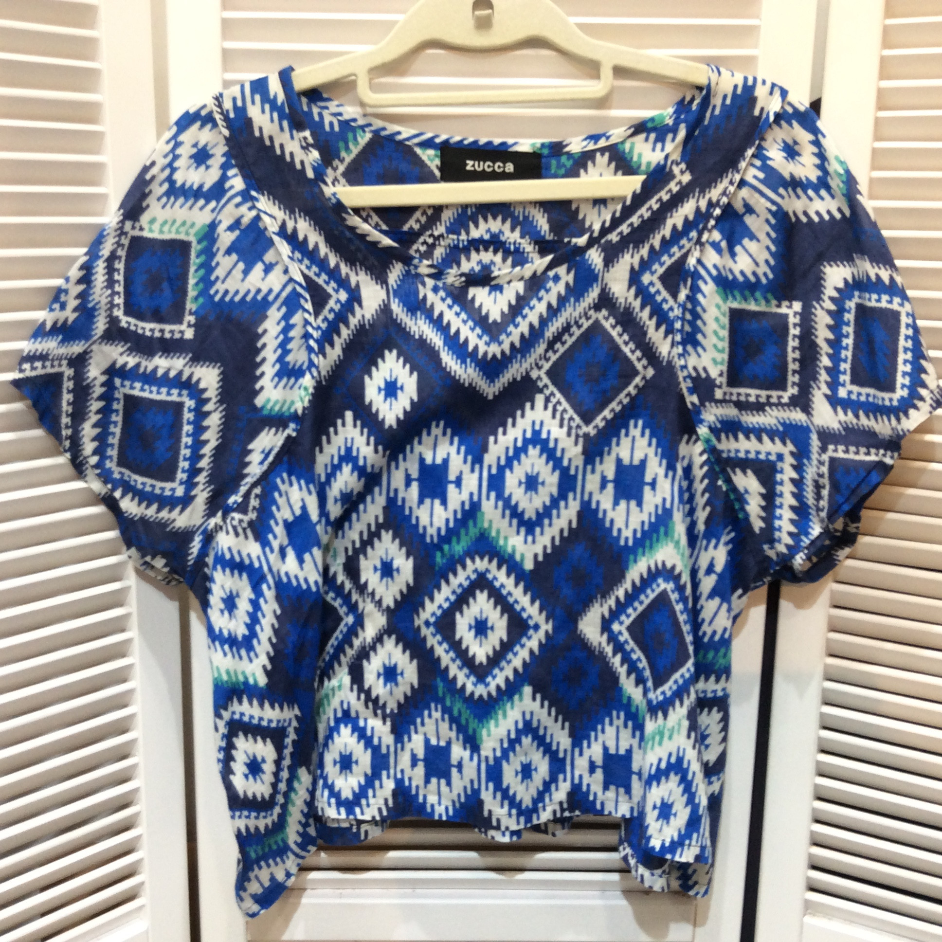 ZUCCA ズッカ  カットソー Mサイズ  ブルー柄  美品