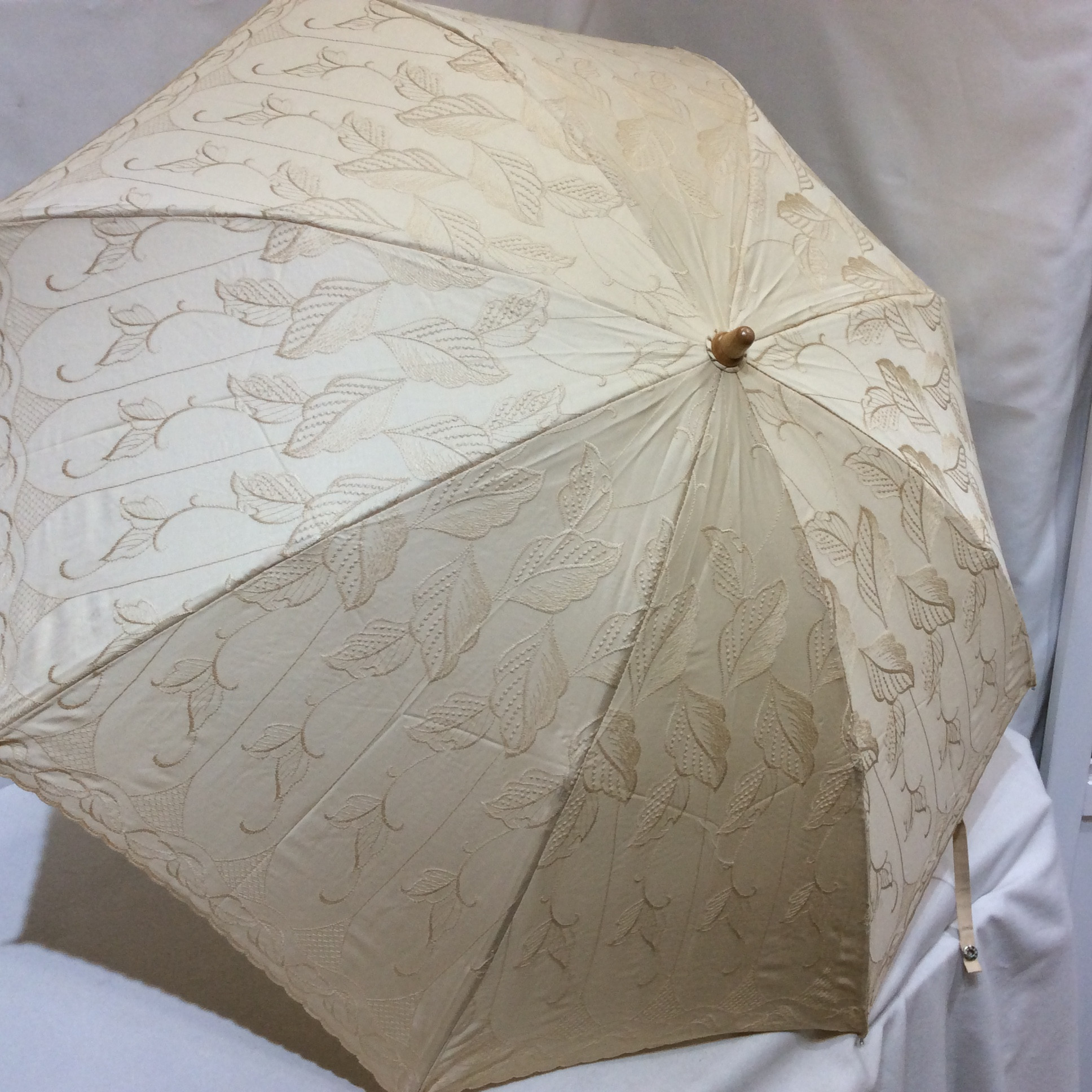 新品☆百貨店商材 折りたたみ日傘 ベージュ系 日本製