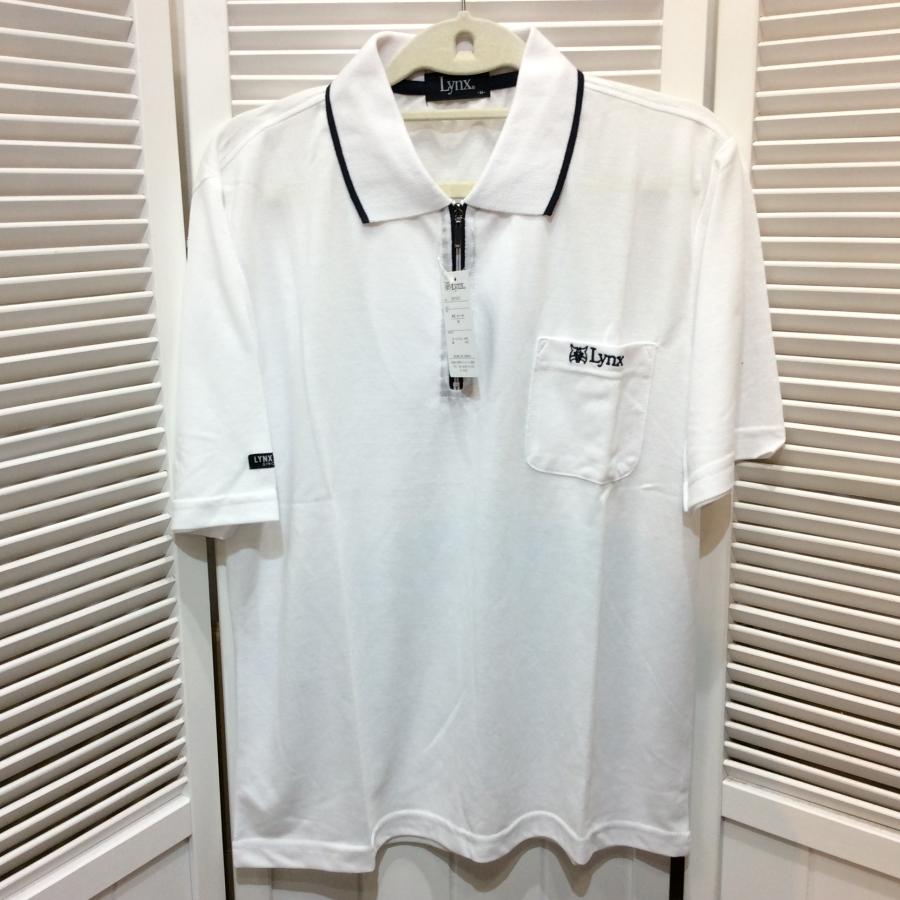 値下げ❗️新品☆Lynx リンクス メンズ 半袖ポロシャツ M ホワイト