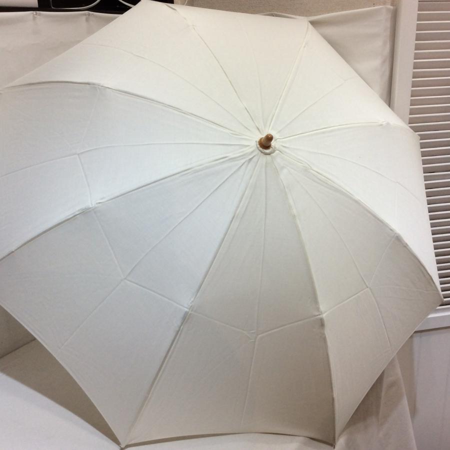 新品☆百貨店商材 折りたたみ日傘 オフホワイト 無地 日本製